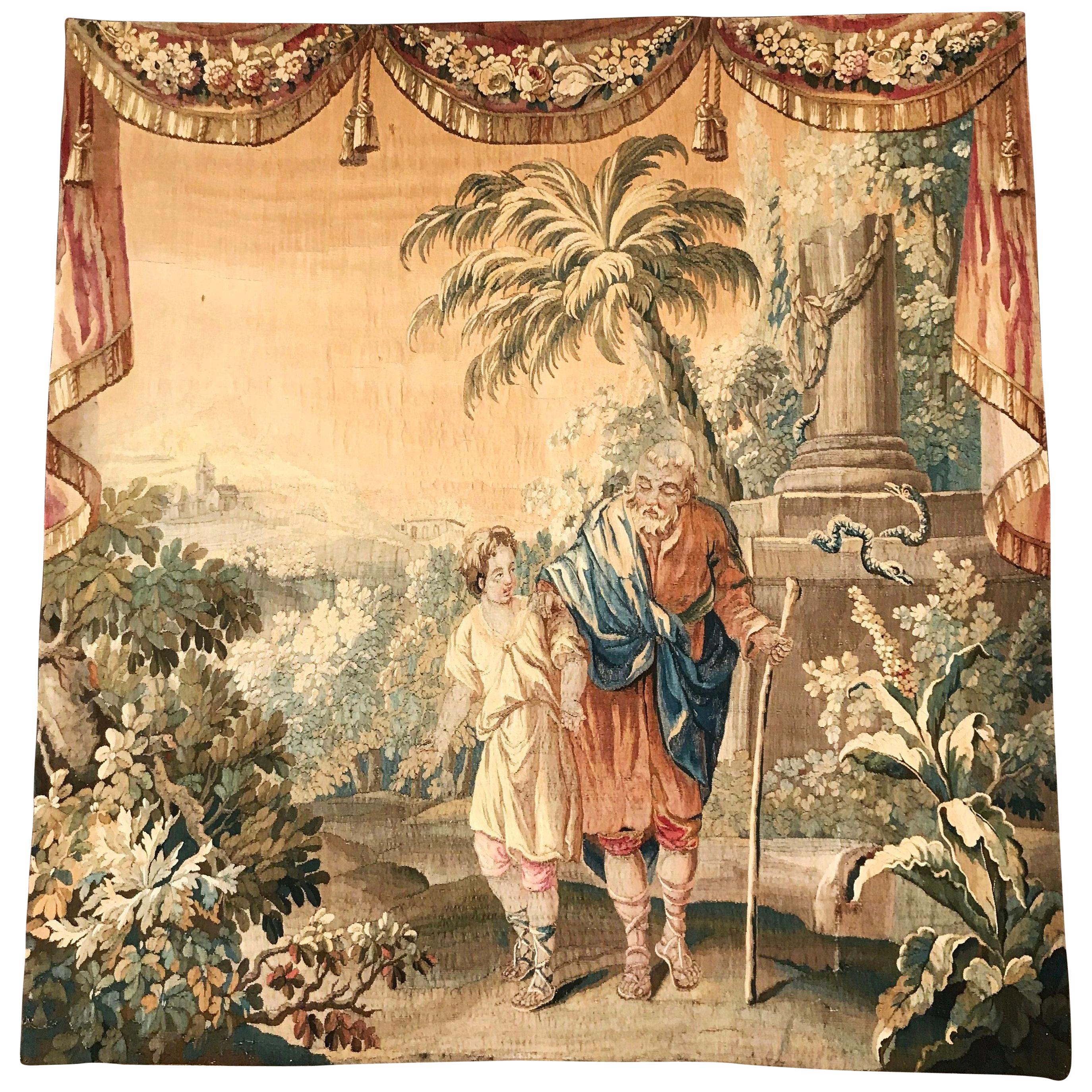 18th Century French Aubusson Mythological and Scenic Tapestry Composition