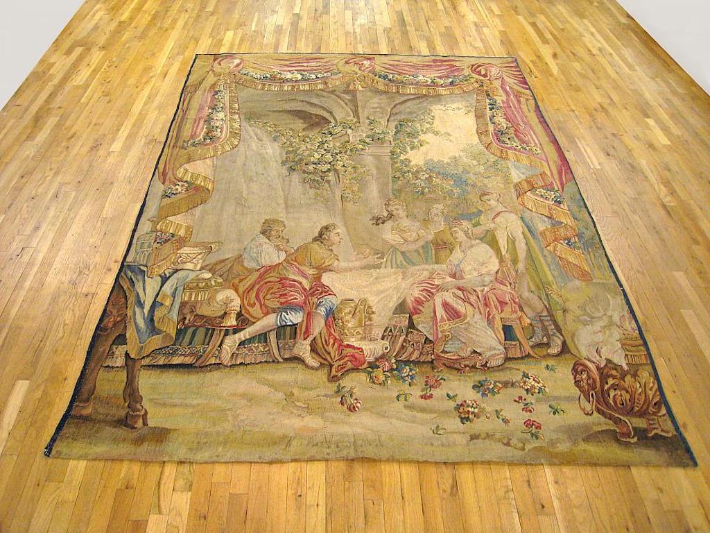 A French Aubusson tapestry which is very likely part of a set from 'The Story of Telemachus' woven at Aubusson between 1776 and 1800 after engraved designs by various painters including Franc¸ois Boucher Antonio Tempesta and Charles Monnet. These