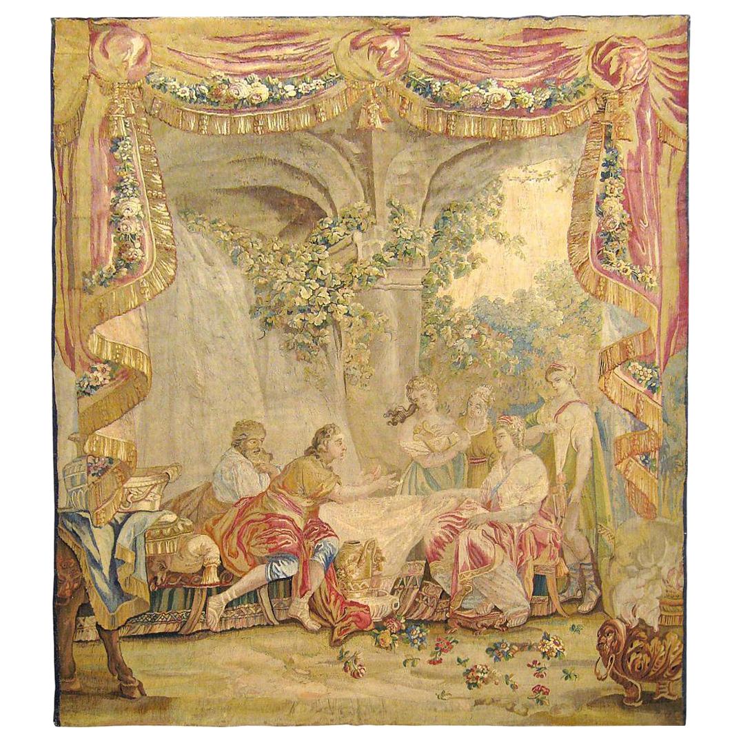 18th Century French Aubusson Mythological Tapestry, with Telemachus & Calypso For Sale