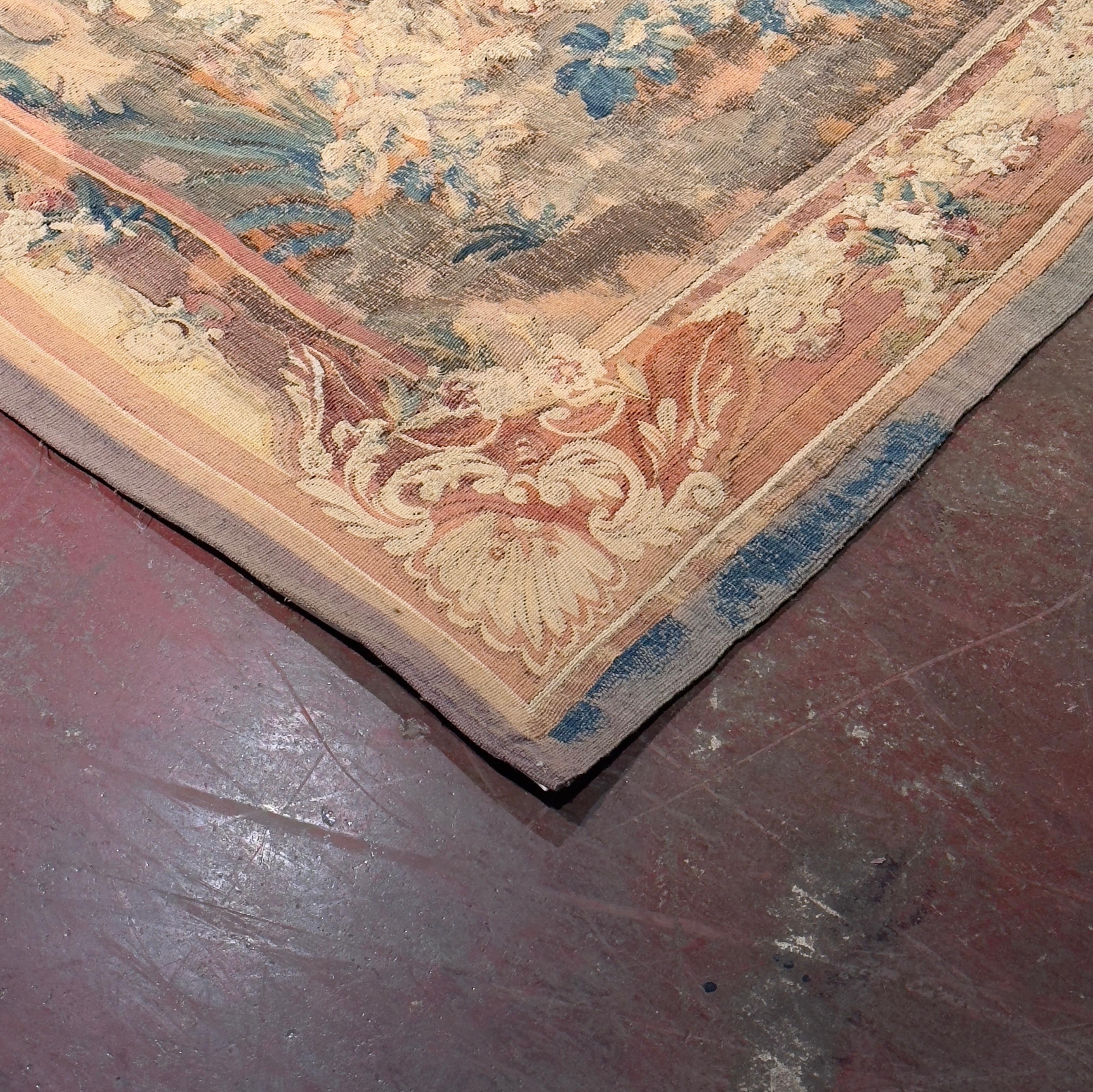 Französischer Aubusson-Wandteppich aus dem 18. Jahrhundert, zugeschrieben Jean-Baptiste Huet im Zustand „Hervorragend“ im Angebot in Dallas, TX