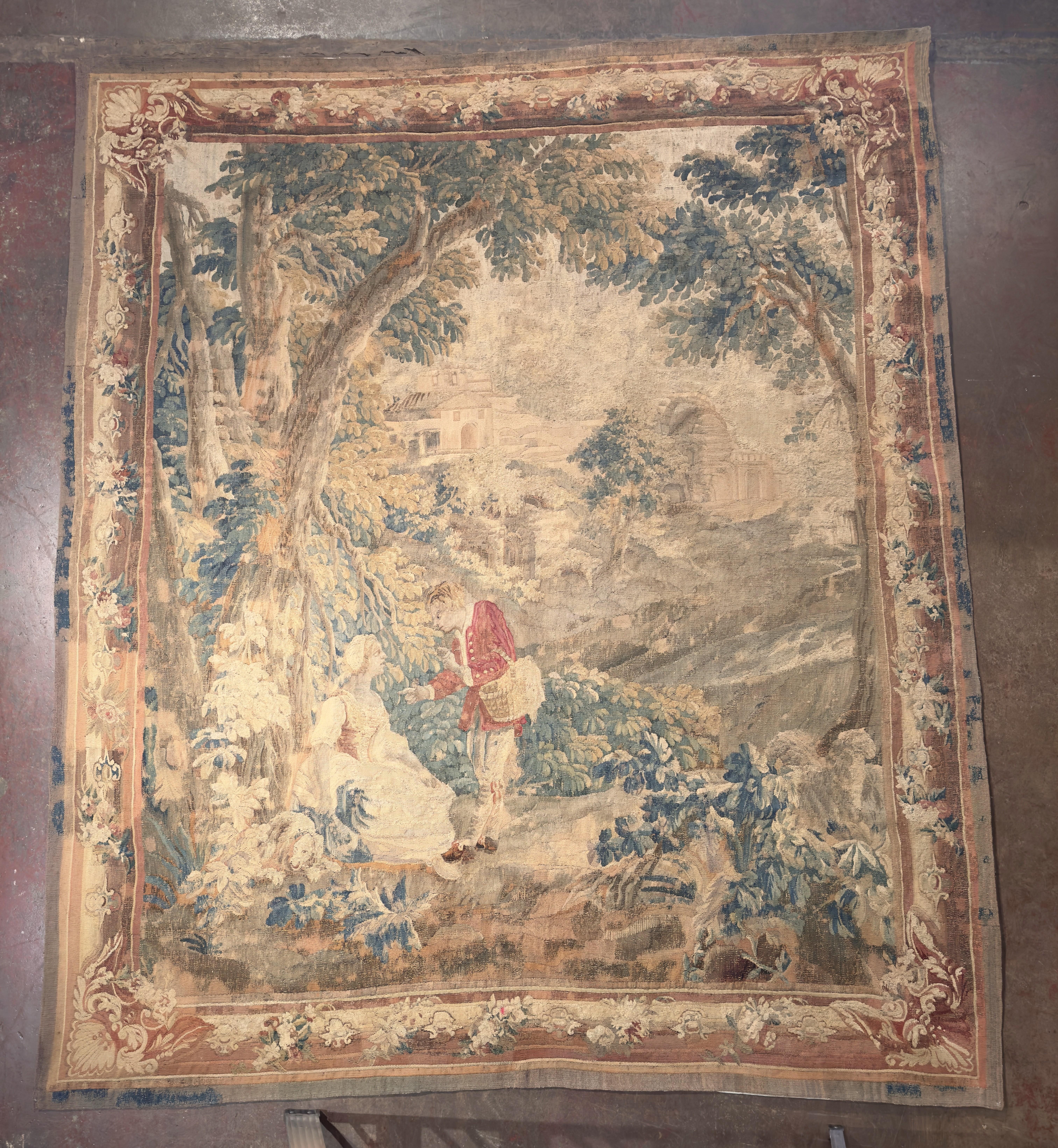 Französischer Aubusson-Wandteppich aus dem 18. Jahrhundert, zugeschrieben Jean-Baptiste Huet im Angebot 1
