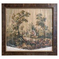 Französischer Aubusson-Wandteppich aus dem 18. Jahrhundert, Gouache auf Papier mit Rahmen und Glas, Französisch