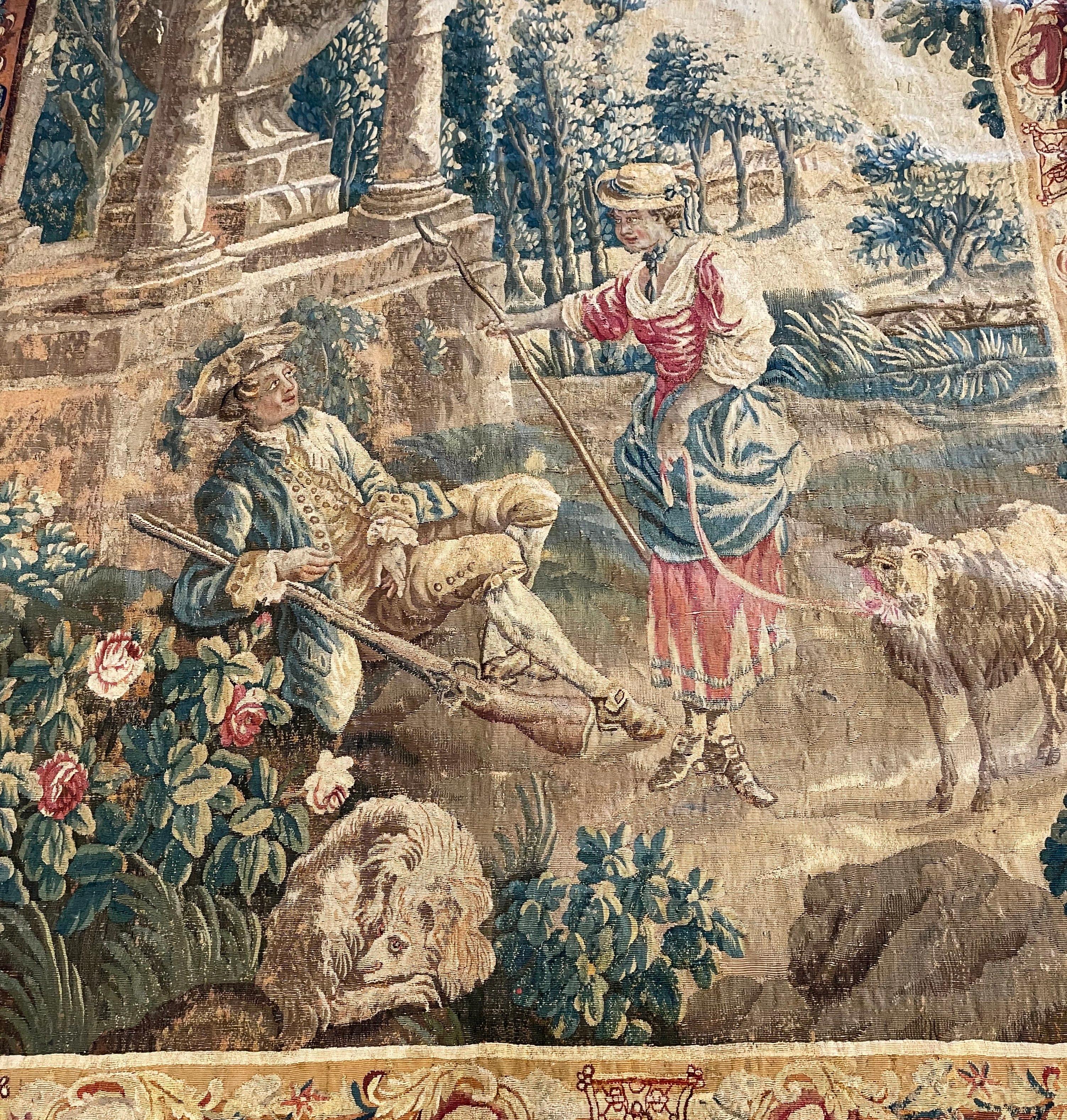 Louis XIV 18th Century French Aubusson Tapestry 