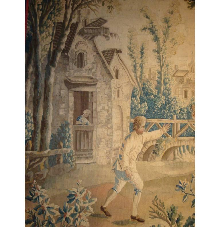 Französischer Aubusson-Wandteppich „Le Cheval Fondu“ aus dem 18. Jahrhundert von J.B. Farbtuch (Louis XIV.) im Angebot