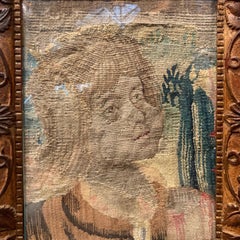 18th Century French Aubusson Tapestry of Joan of Arc in a Carved Frame