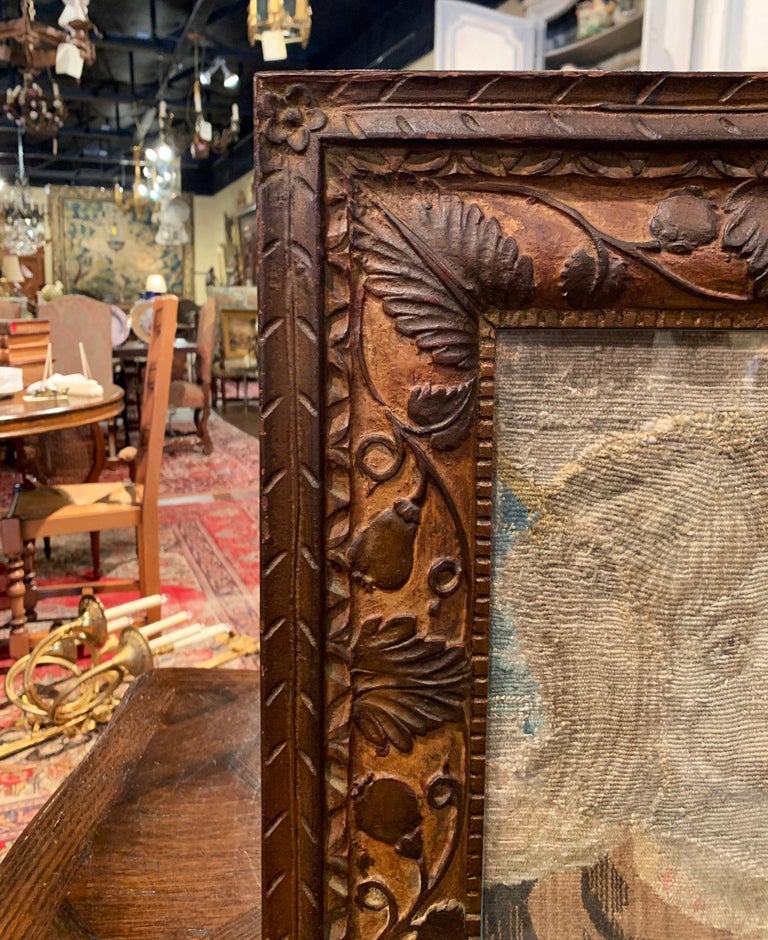 18th Century French Aubusson Tapestry of Joan of Arc in a Carved Frame at 1stDibs