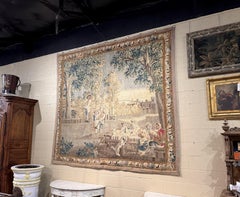 Arazzo Aubusson francese del XVIII secolo "Il pasto pastorale" di David Teniers