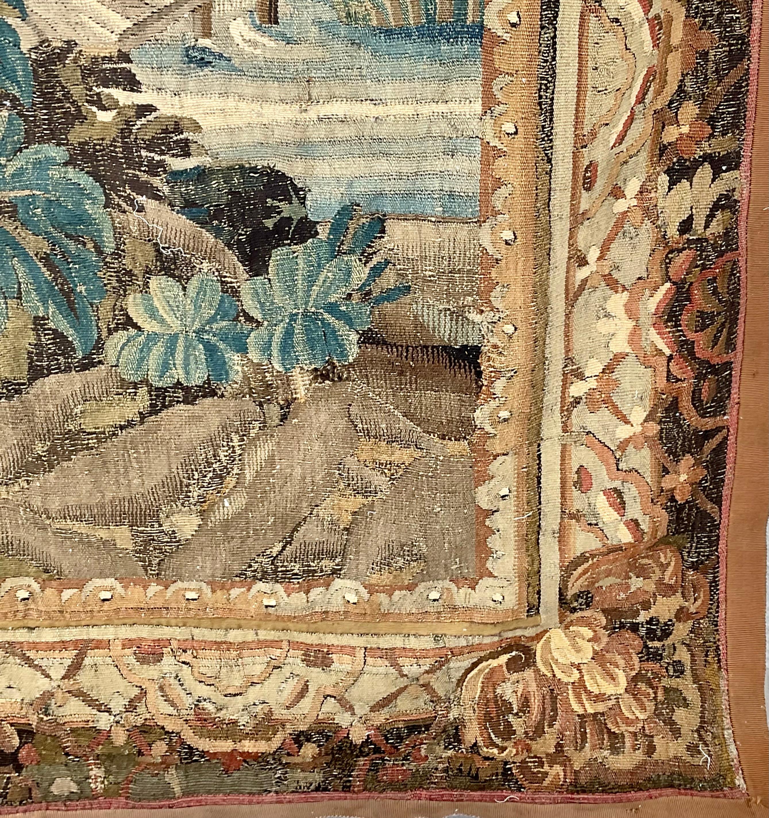 18th Century French Aubusson Tapestry Wall Hanging For Sale 6