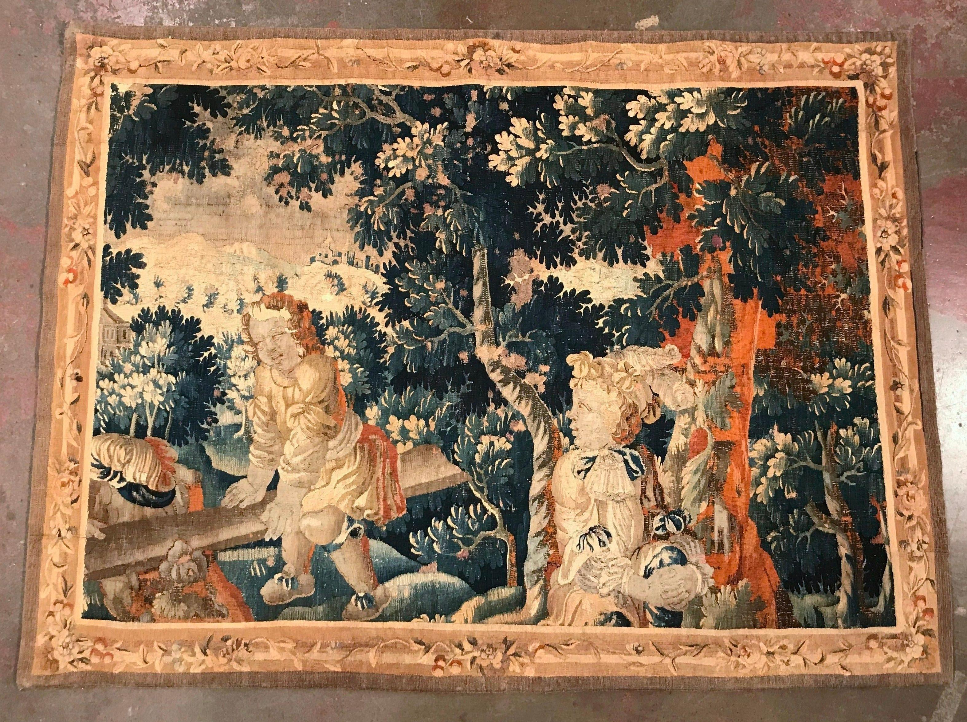 18th Century French Handwoven Aubusson Tapestry with Cherubs 2
