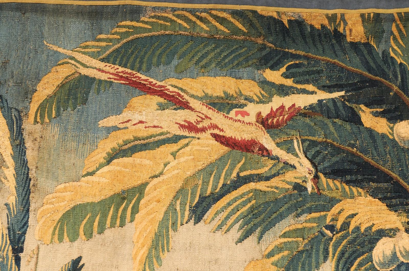 Arazzo Aubusson francese del XVIII secolo con palme e scena di castello in vendita 5