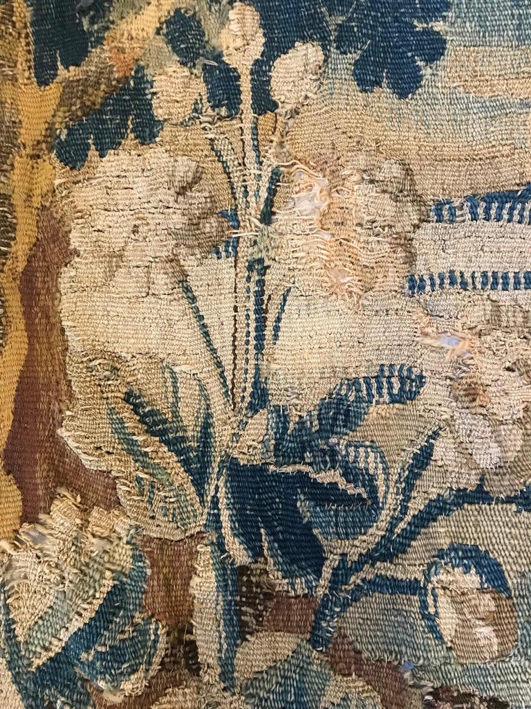 Cotton 18th Century French Aubusson Verdure Tapestry For Sale