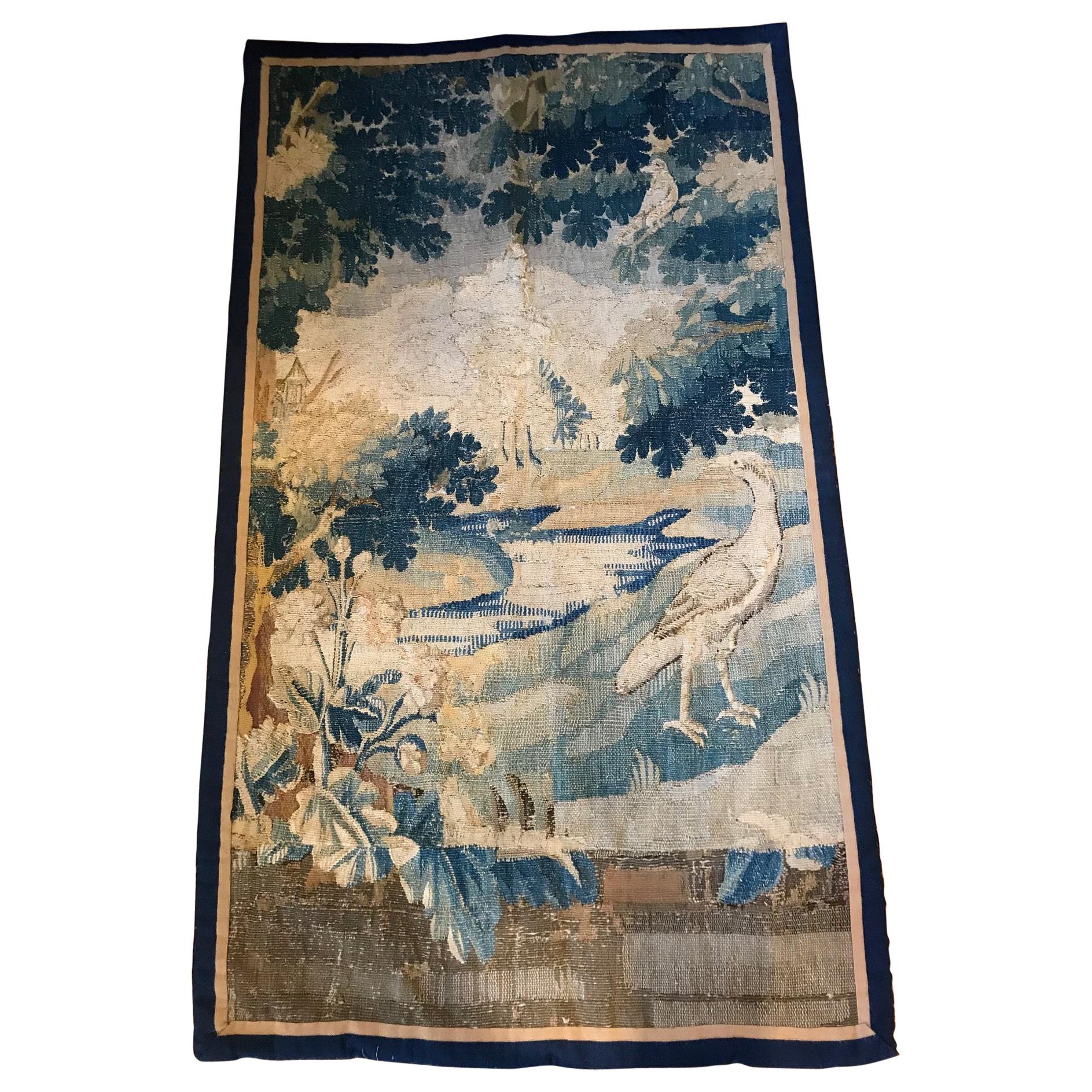 18th Century French Aubusson Verdure Tapestry For Sale