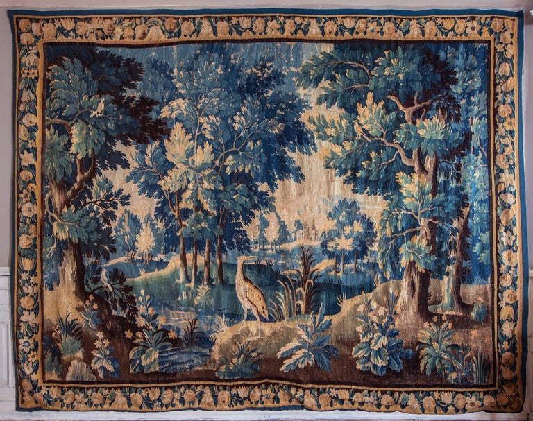 18th Century French Aubusson Verdure Tapestry For Sale at 1stDibs