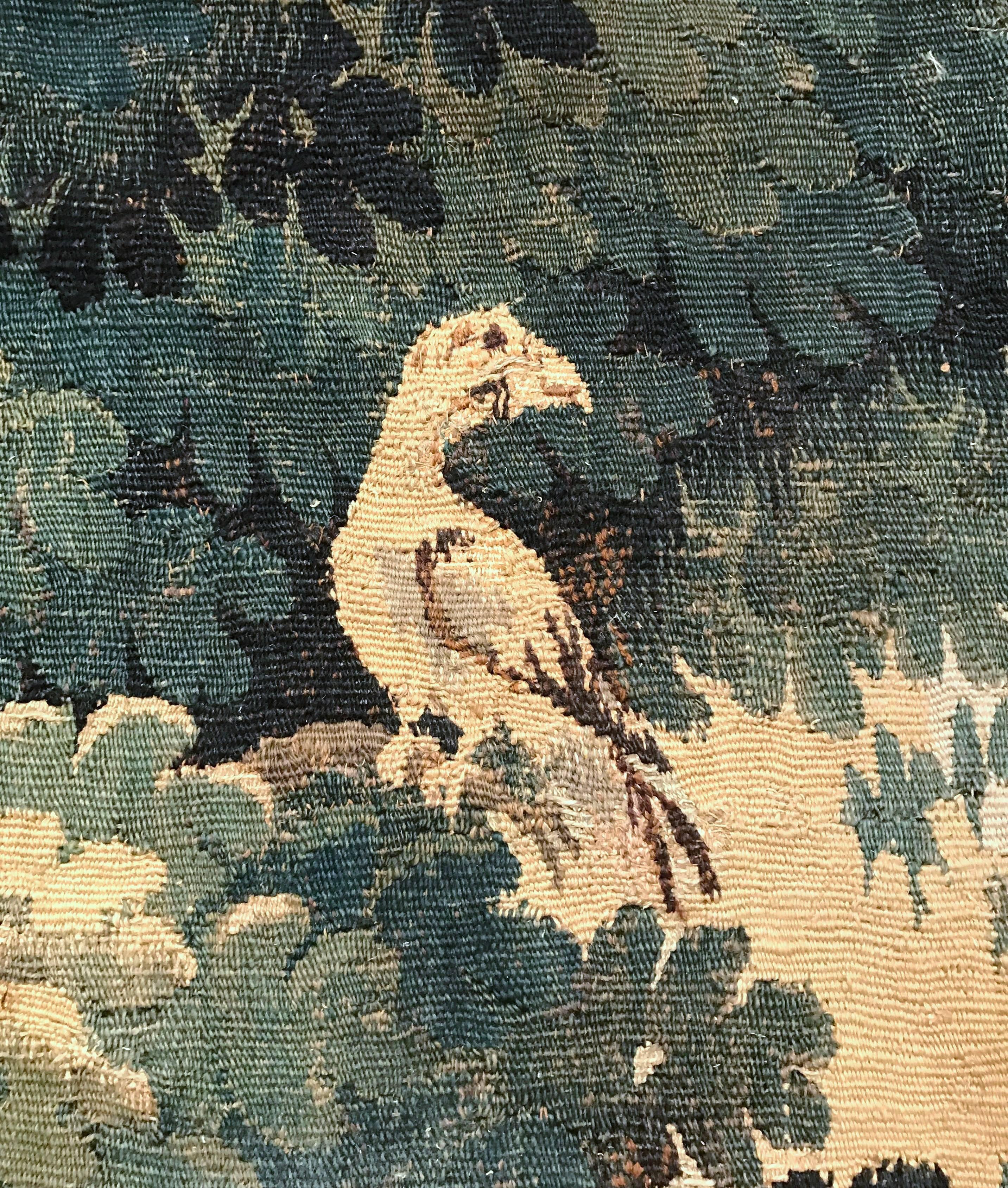 18th Century French Aubusson Verdure Tapestry with Birds and Windmill 5
