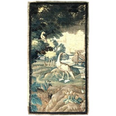 18th Century French Aubusson Verdure Tapestry with Birds and Windmill