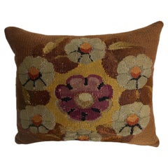 18th Century French Aubusson Wool Tapestry Pillow with Floral Style