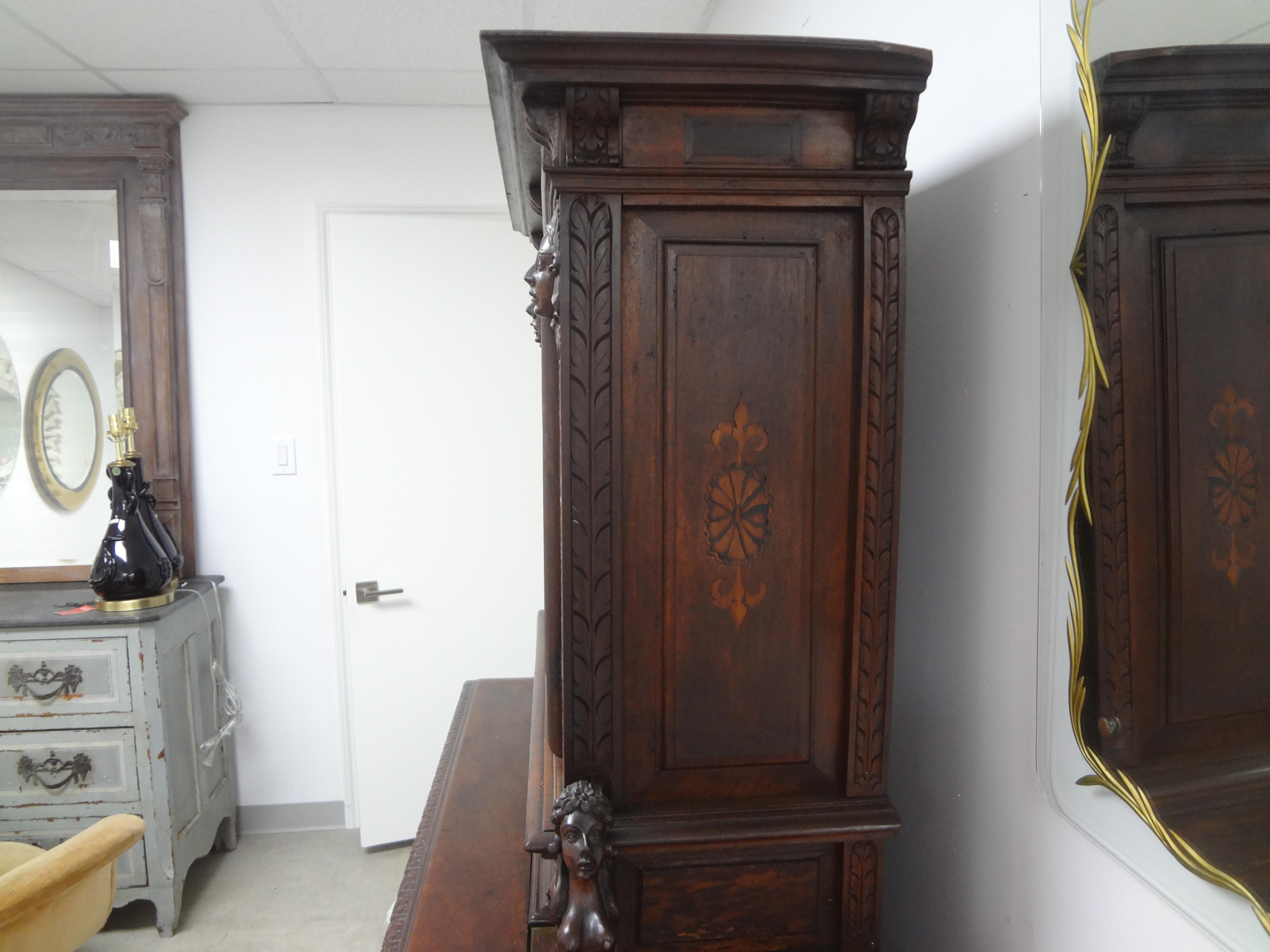 18th Century French Baroque Cabinet Or Deux Corp For Sale 5