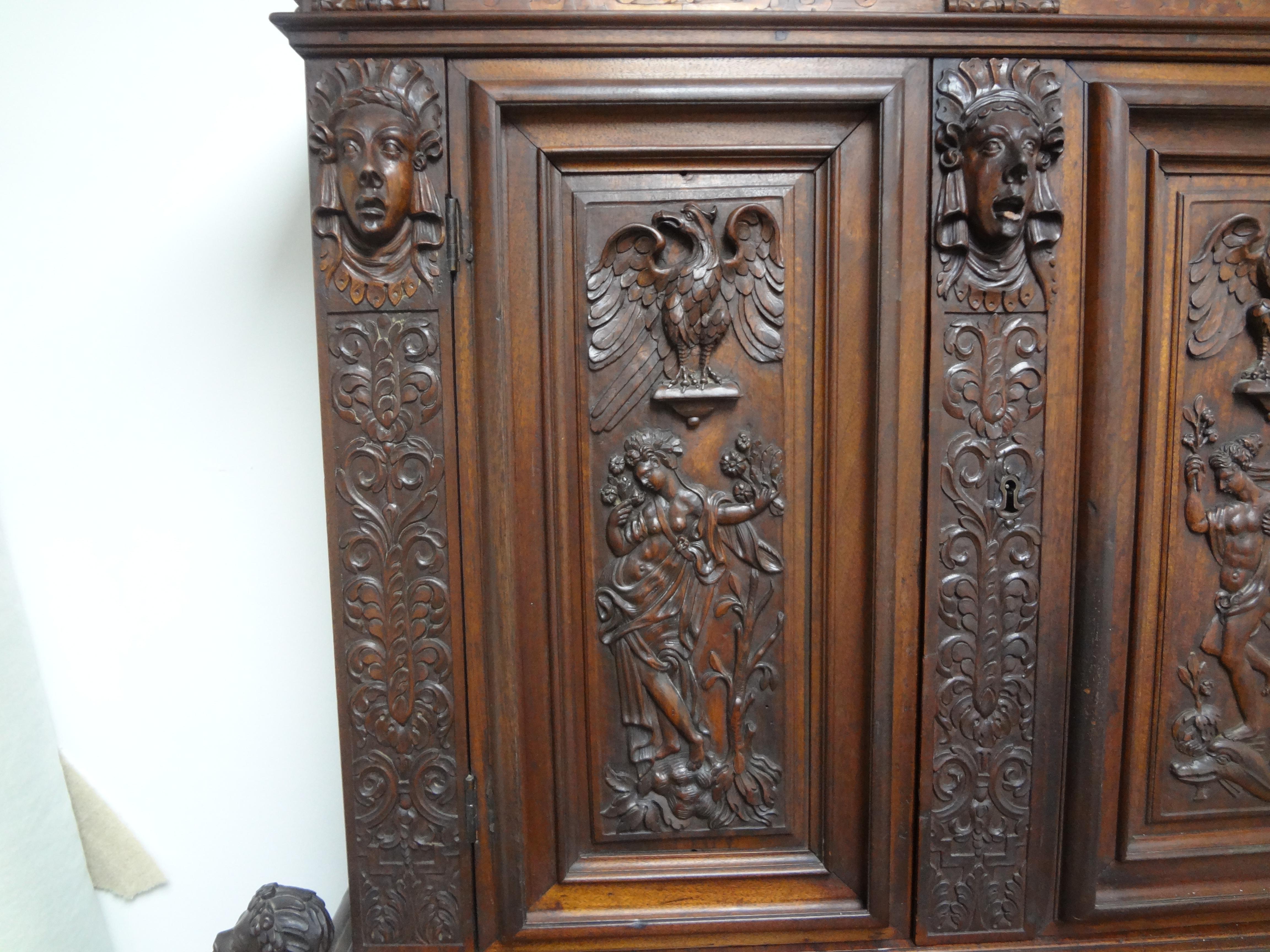 18th Century French Baroque Cabinet Or Deux Corp For Sale 1
