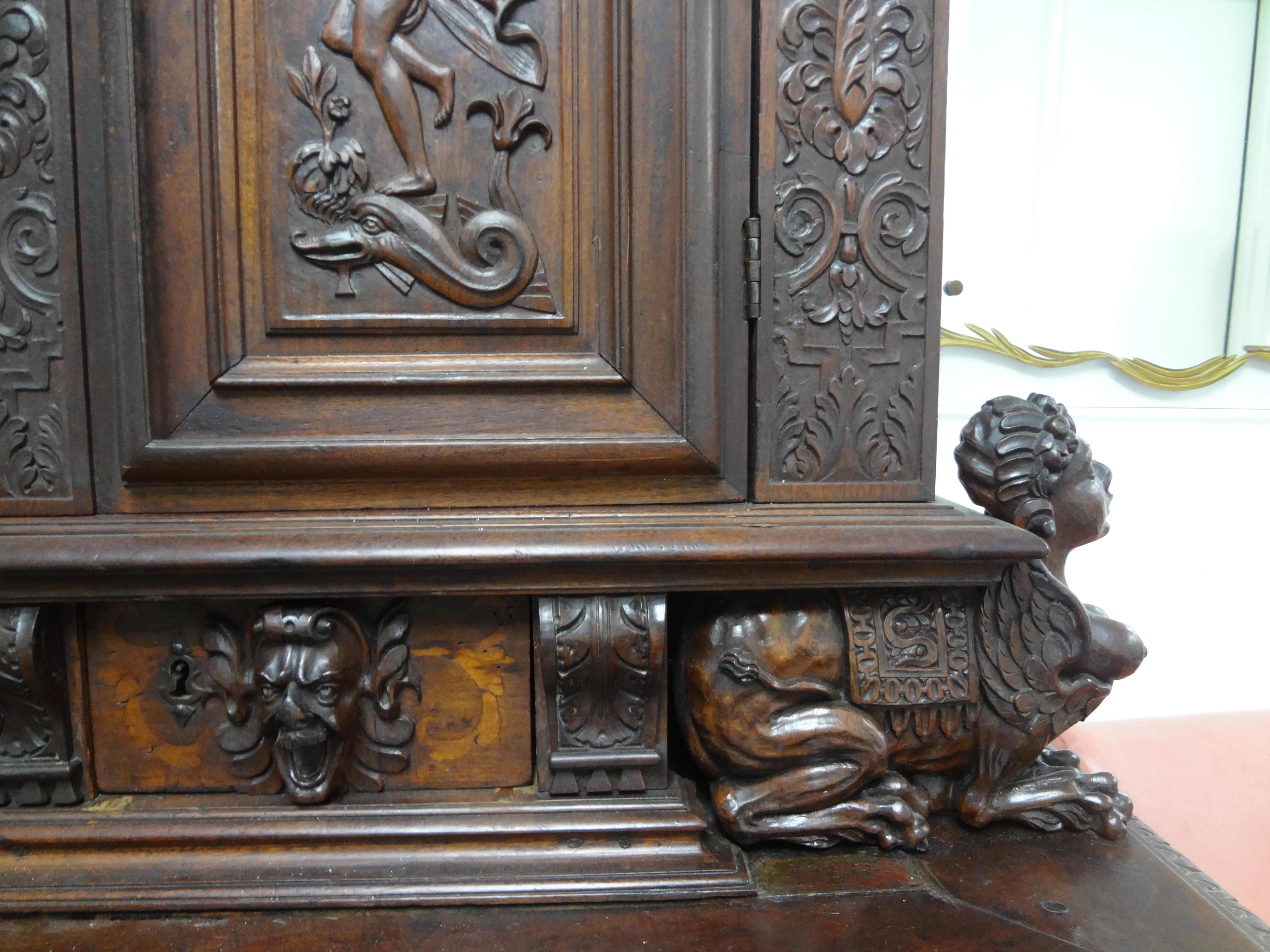 18th Century French Baroque Cabinet Or Deux Corp For Sale 3