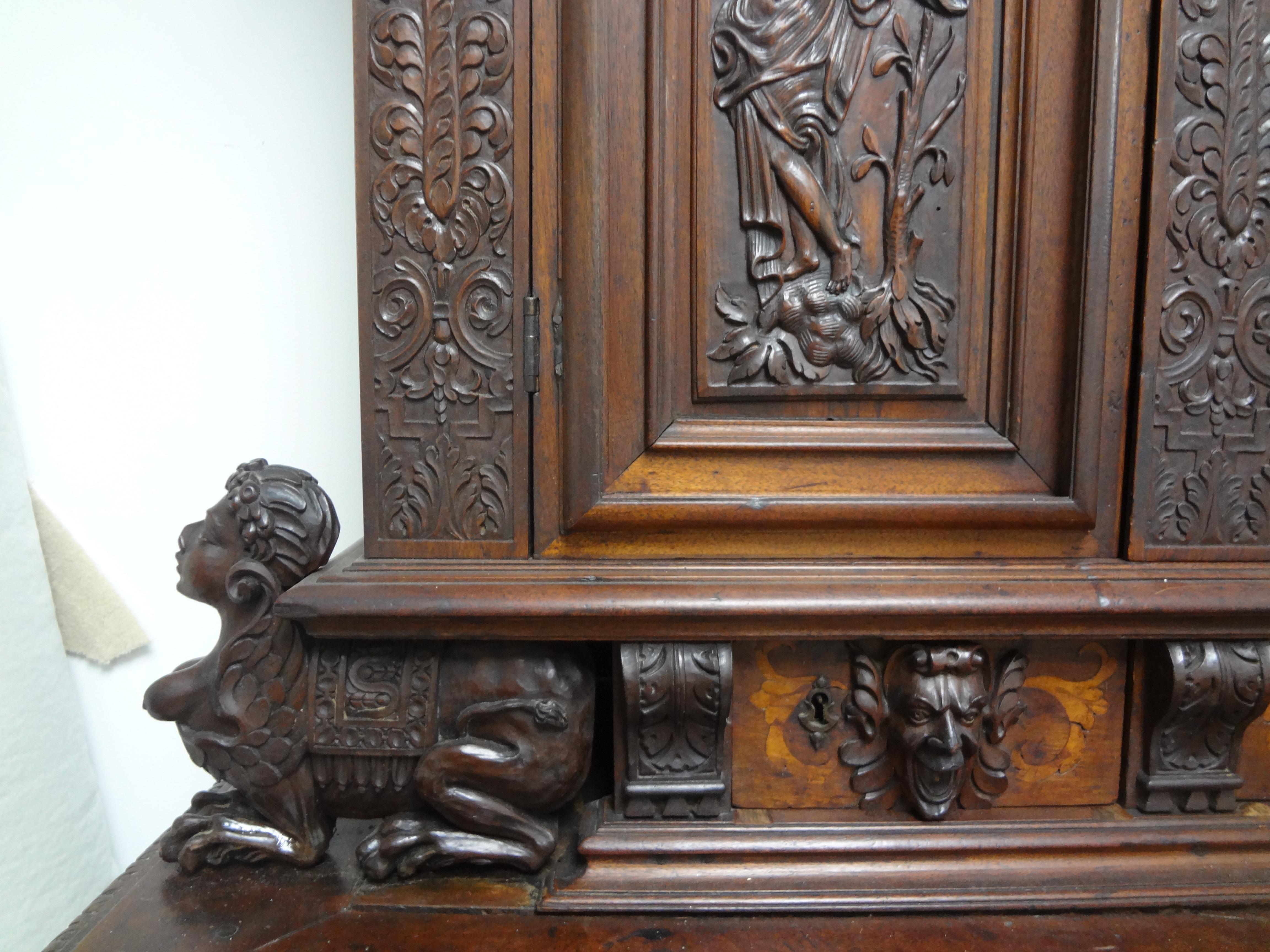 18th Century French Baroque Cabinet Or Deux Corp For Sale 4