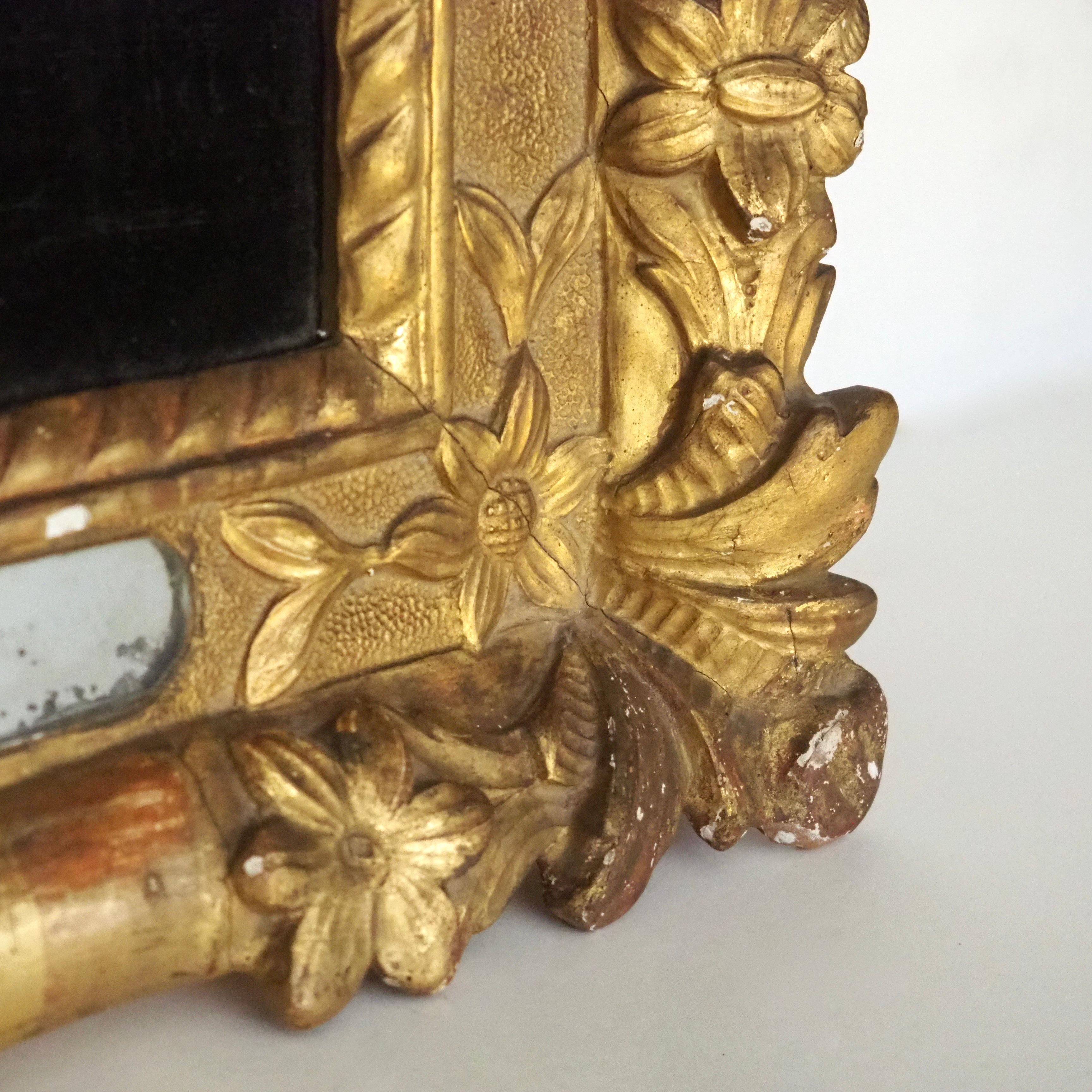 18th Century French Baroque Crucifix Cushion Mirror For Sale 2