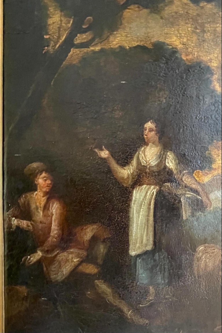 18th Century French Baroque Old Master Painting Oil on Leather In Good Condition For Sale In Vero Beach, FL