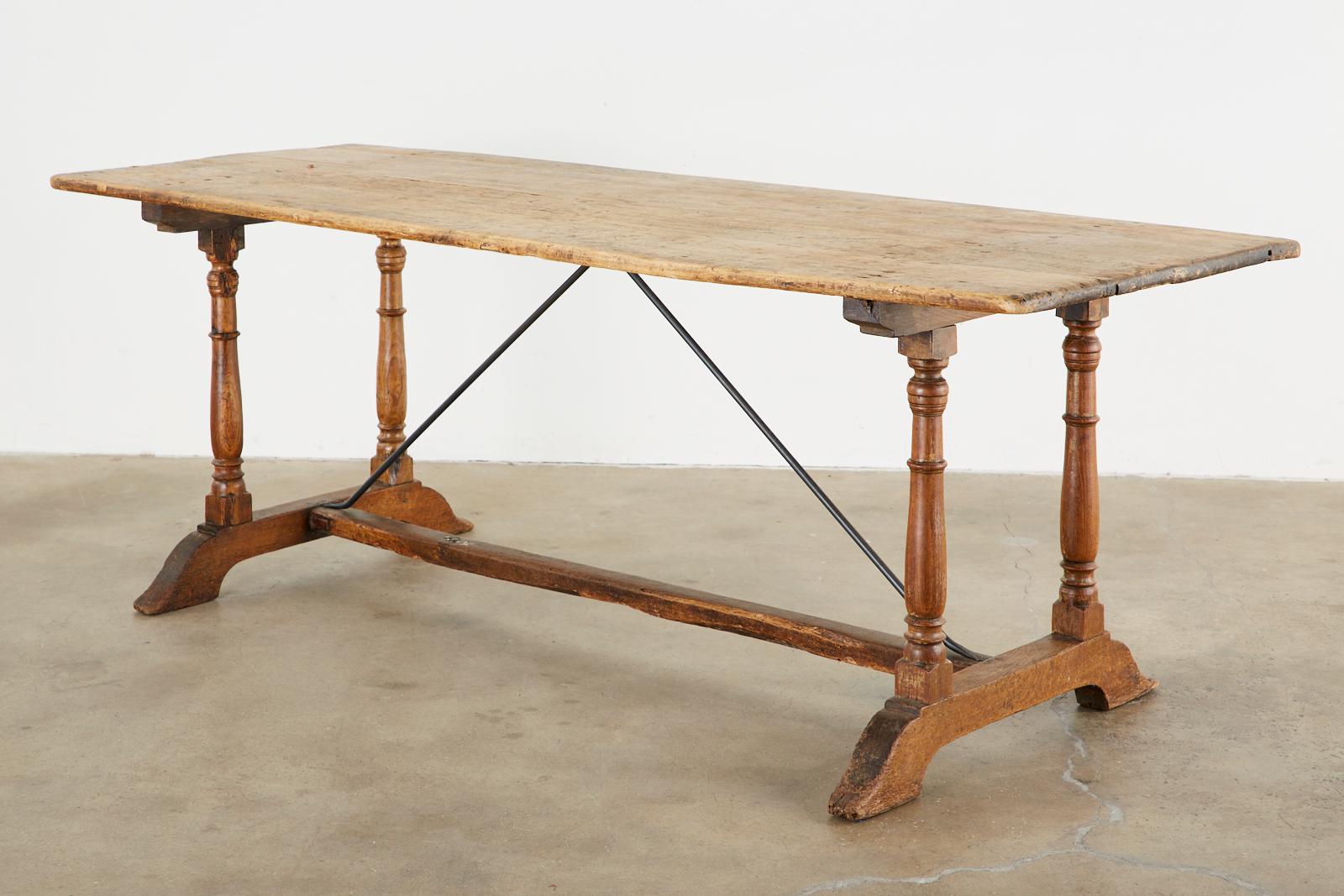Hand-Crafted 18th Century French Baroque Trestle Dining Table