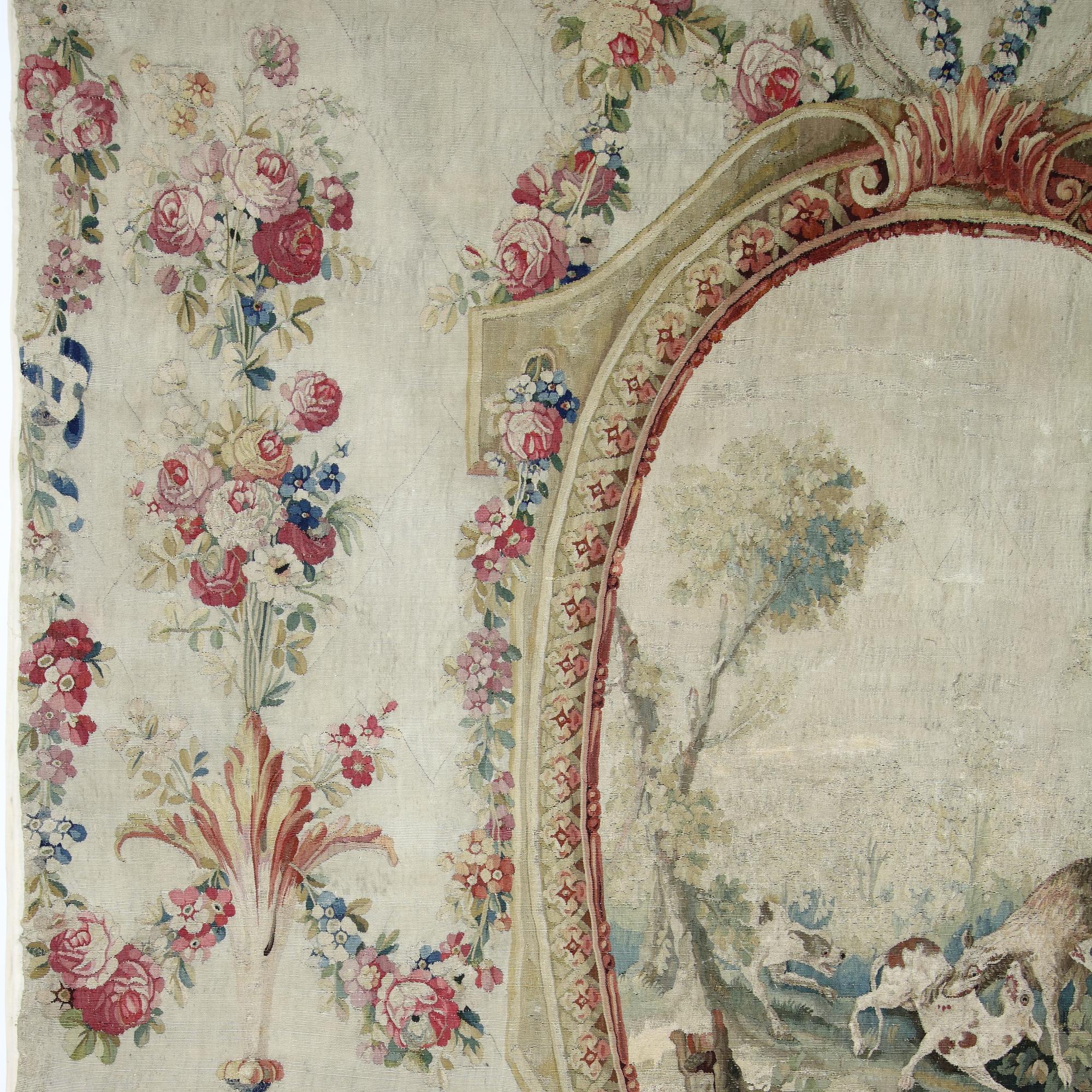 18th Century French Beauvais Louis XVI Neoclassical Hunting Tapestry After Oudry In Good Condition In Berlin, DE