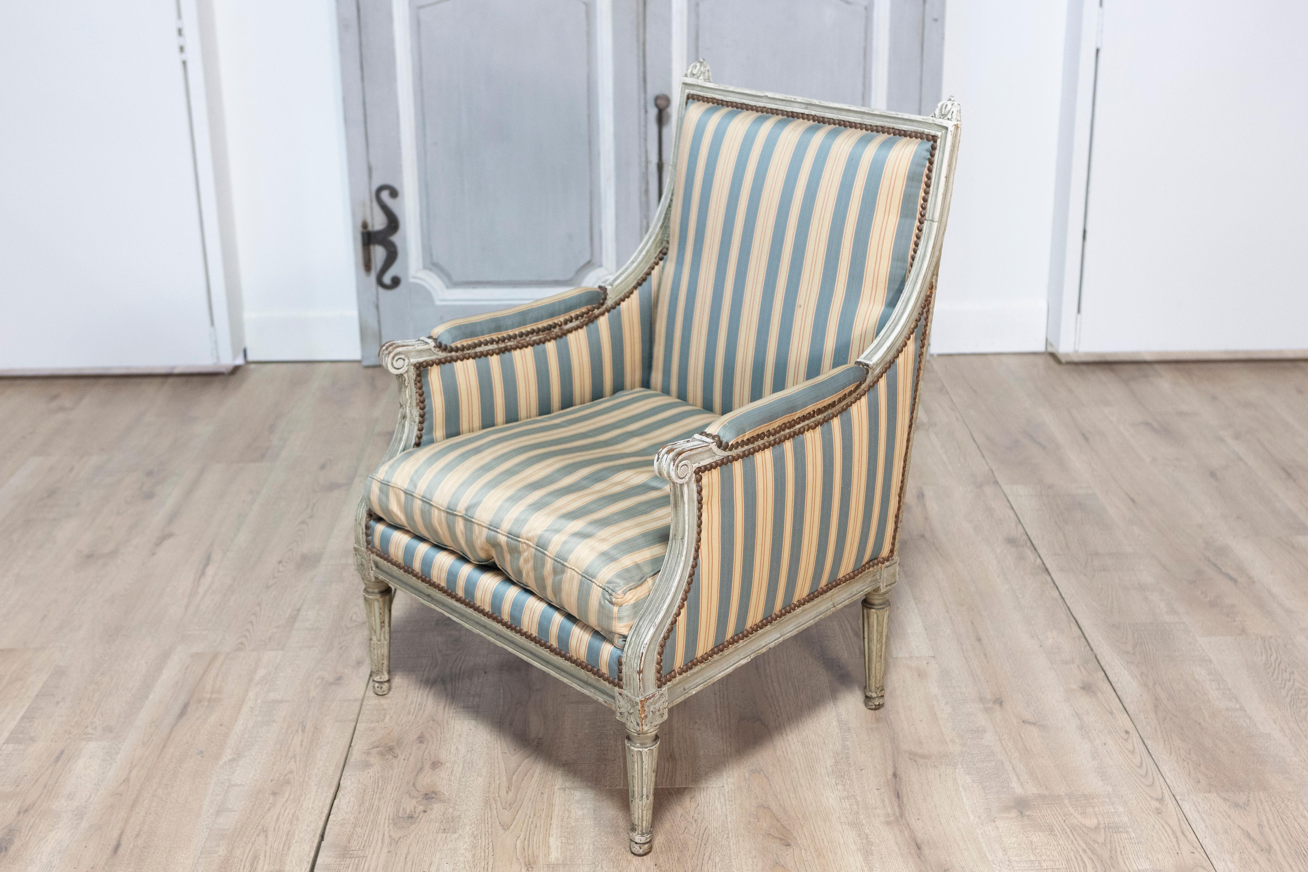 Joinery 18th Century French Bergere Circa 1790 For Sale