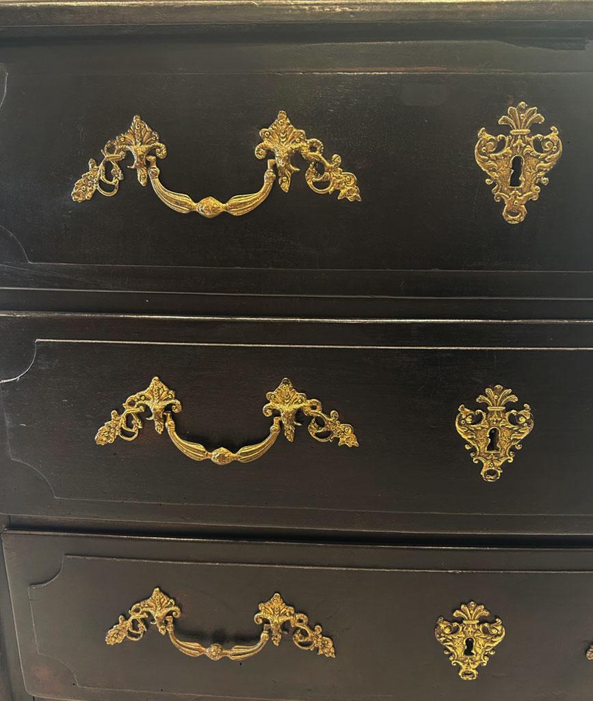 Regency 18th Century French Black Regence Chest