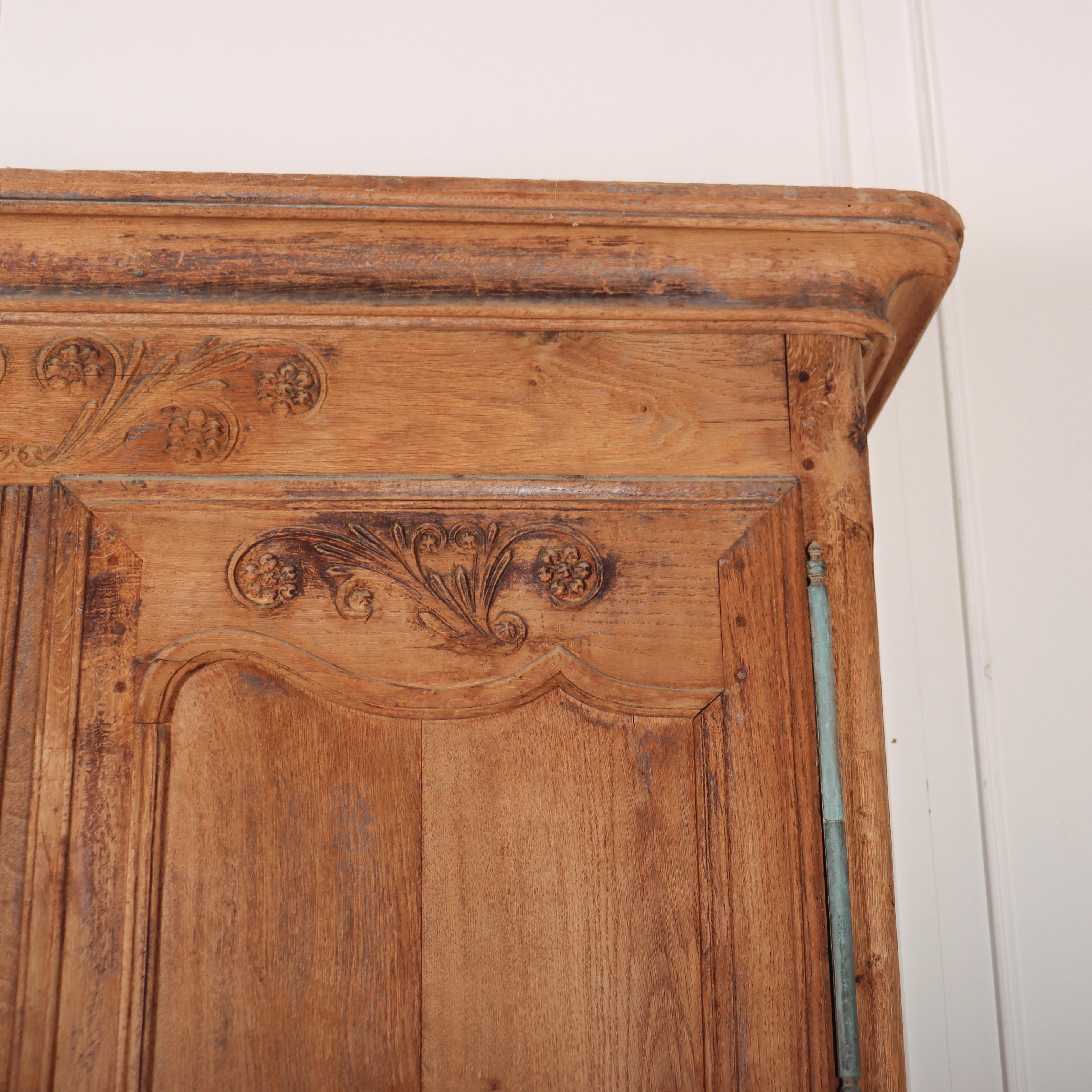 18th Century French Bleached Oak Armoire For Sale 1