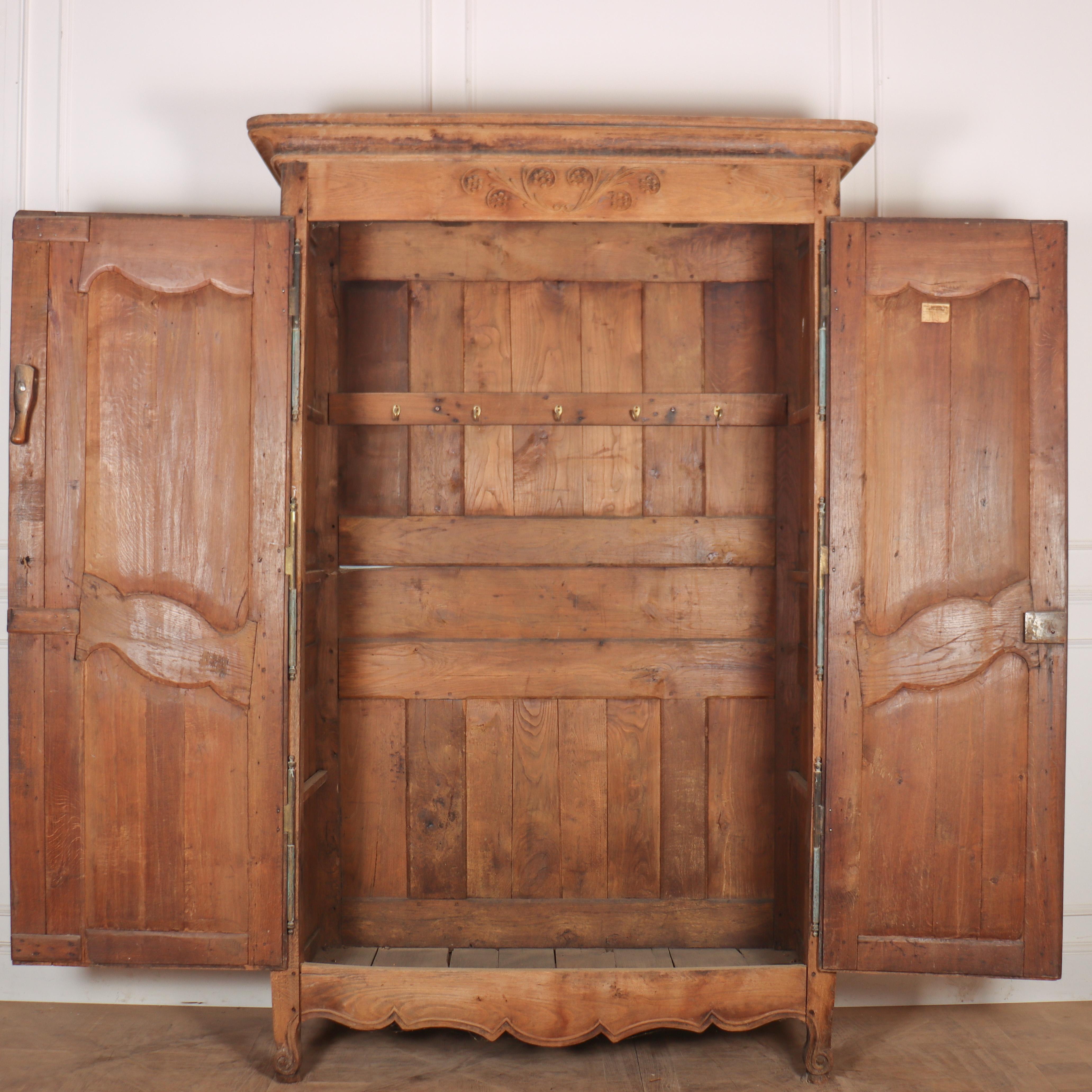 18th Century French Bleached Oak Armoire For Sale 2