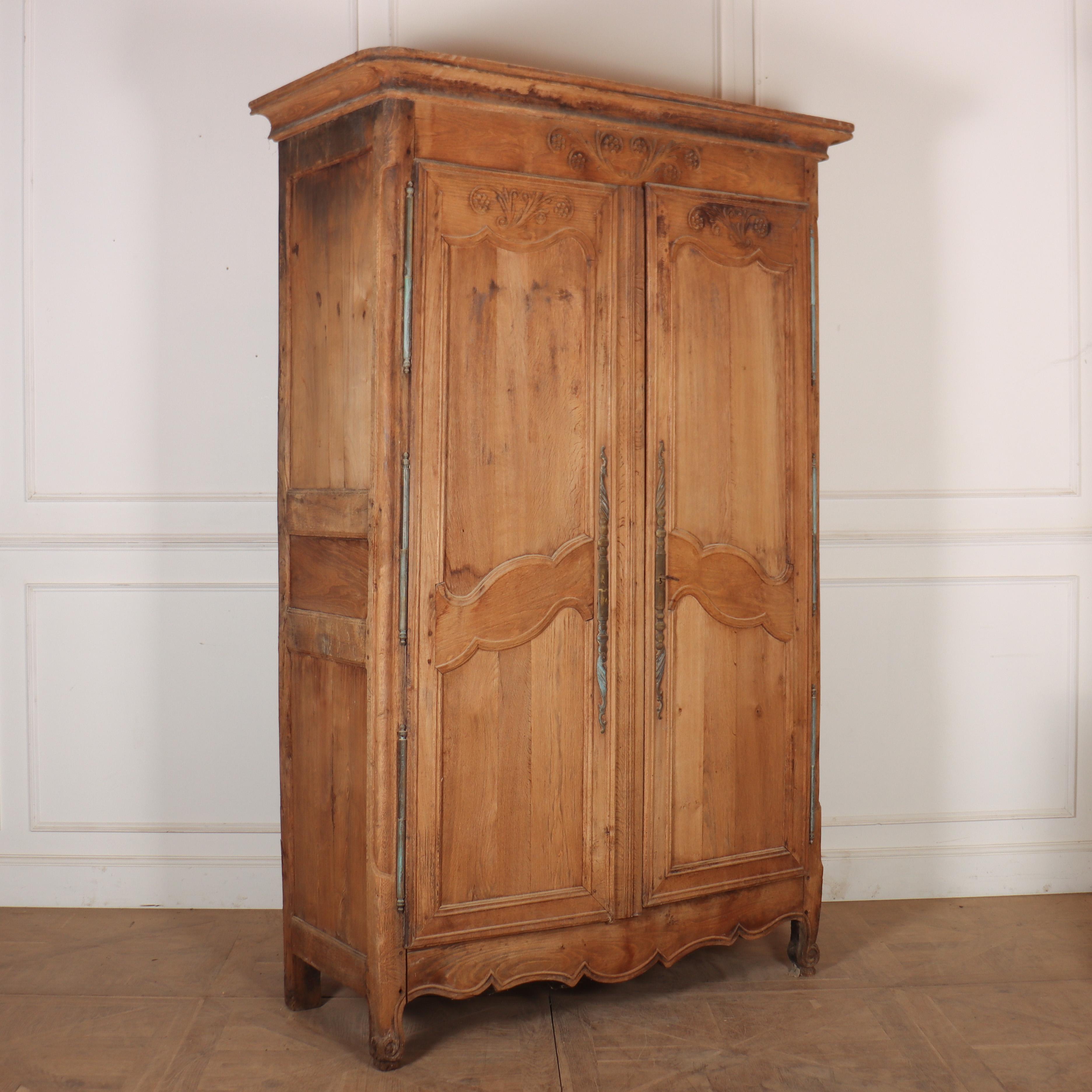 18th Century French Bleached Oak Armoire For Sale 3