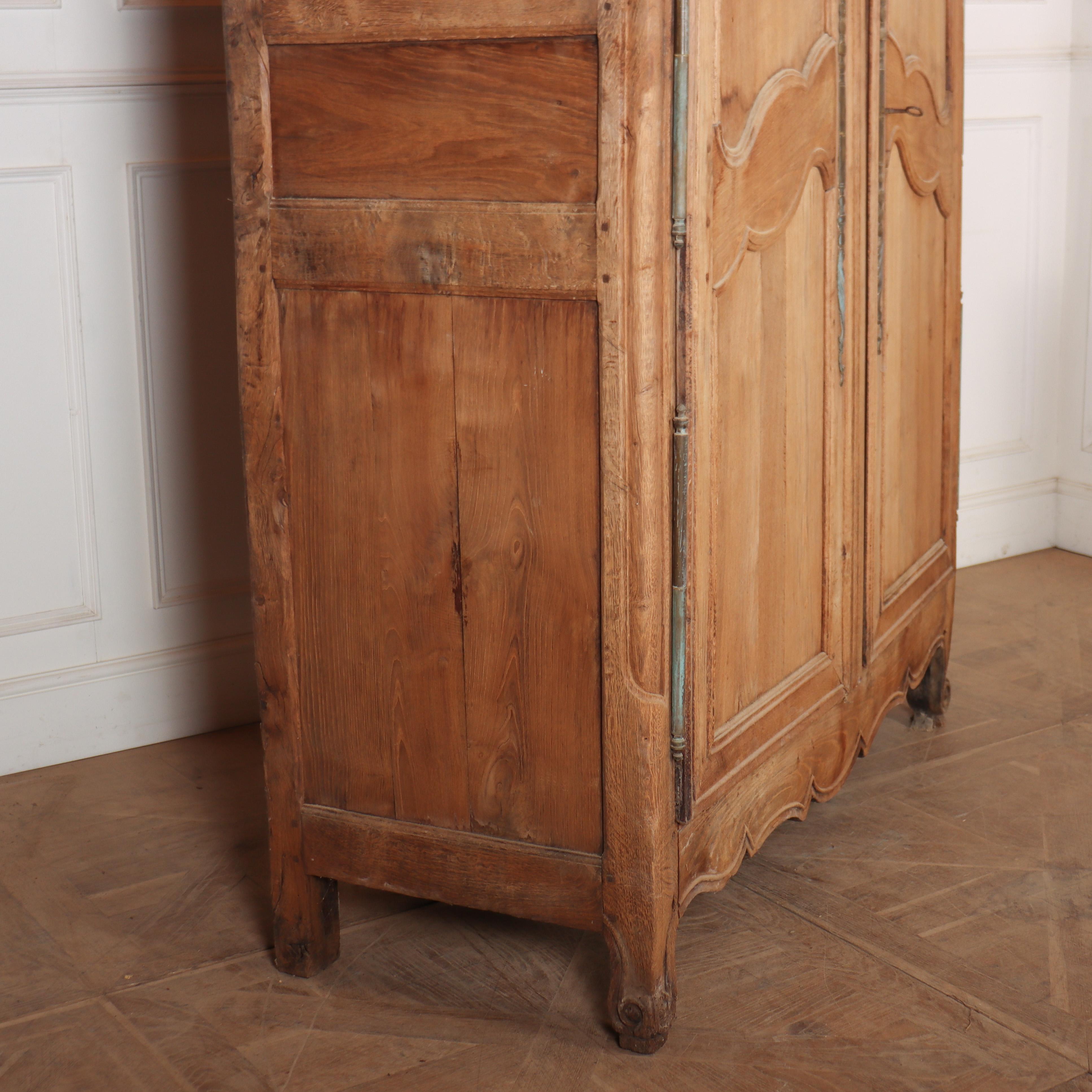 18th Century French Bleached Oak Armoire For Sale 4