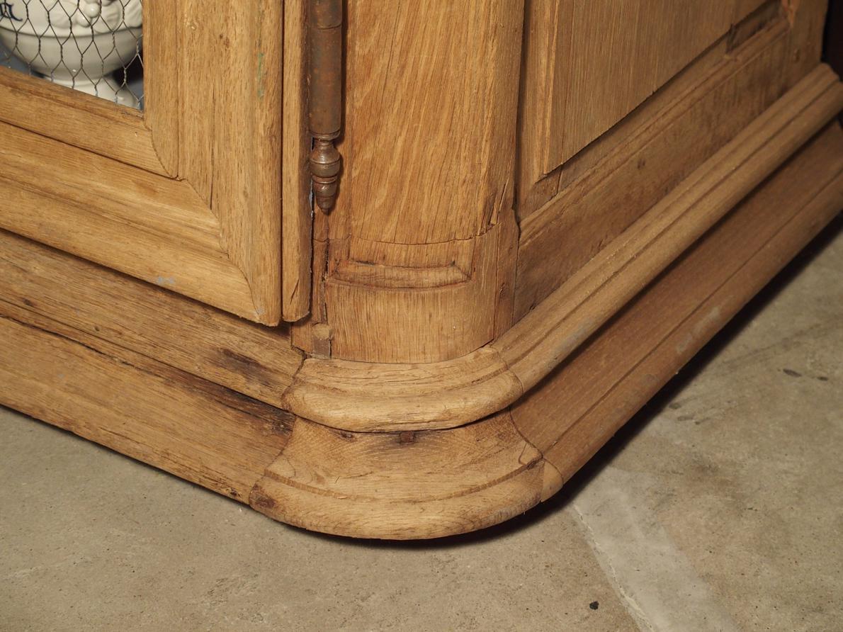 18th Century French Bleached Oak Bibliotheque with Chicken Wire Panels