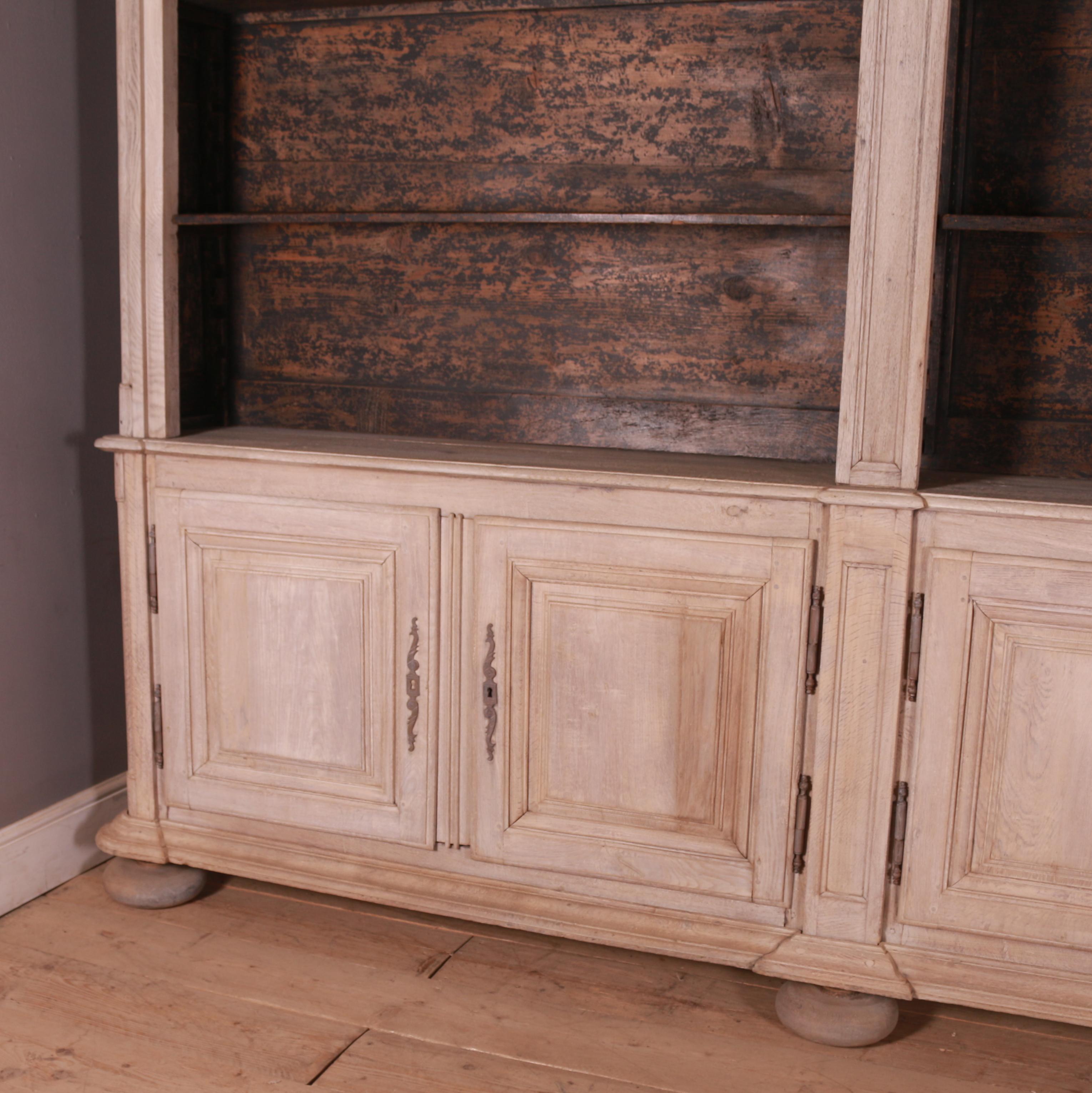 18th Century and Earlier 18th Century French Bleached Oak Bookcase For Sale