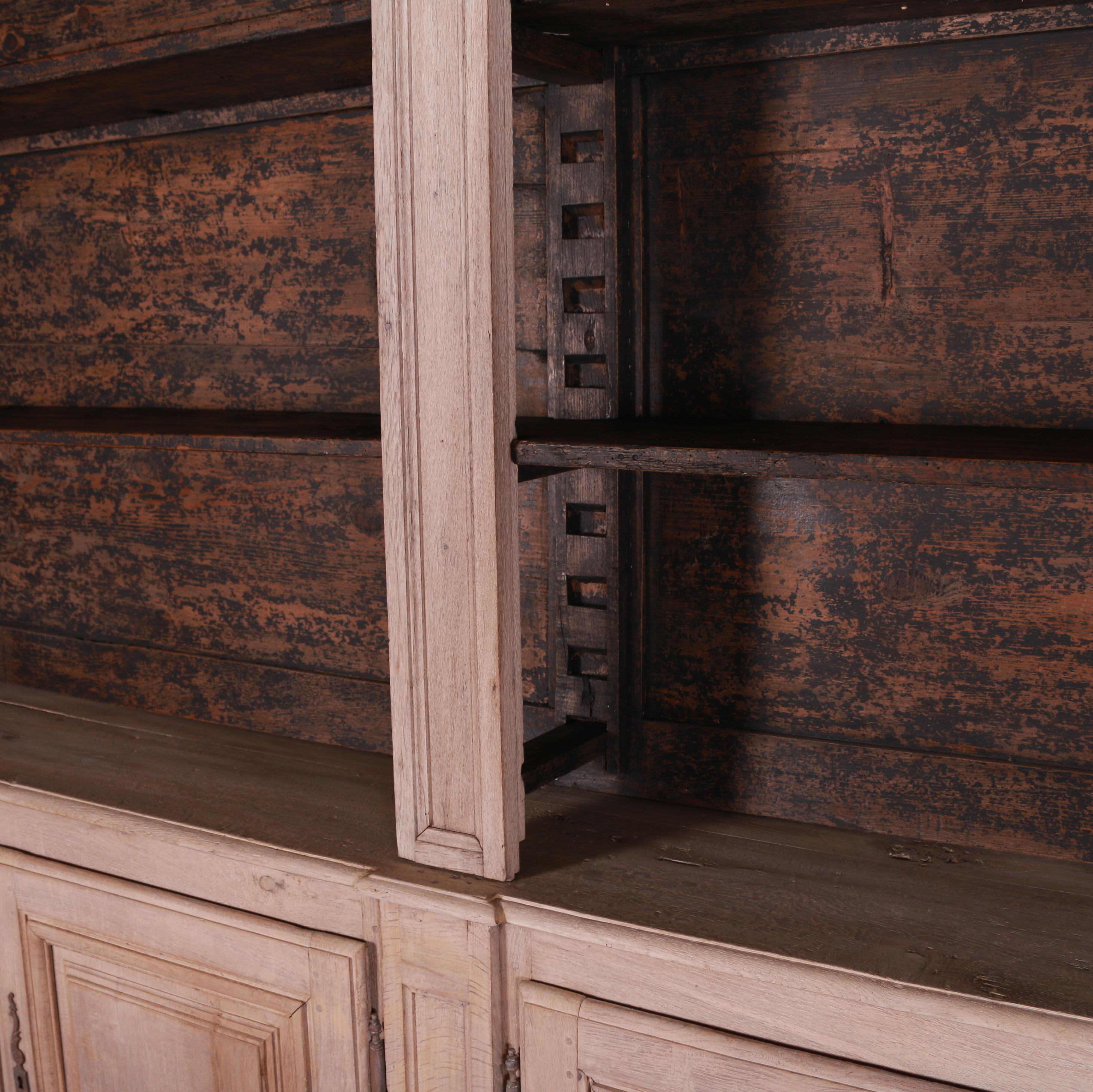 18th Century French Bleached Oak Bookcase For Sale 4