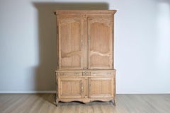 18th Century French Bleached Oak Buffet Deux Corps