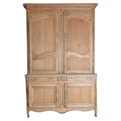 18th Century French Bleached Oak Buffet Deux Corps