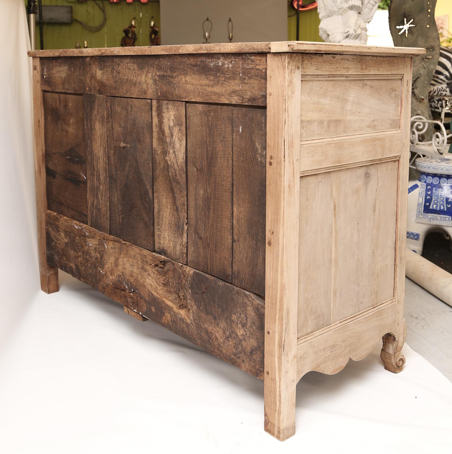 18th Century French Bleached Walnut Buffet For Sale 2