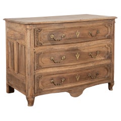 18th Century French Bleached Walnut Large Chest of Three Drawers