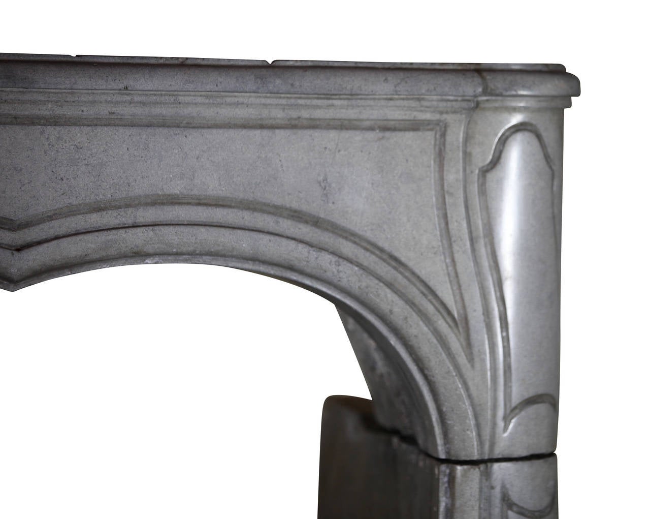 Polished 18th Century French Bleu Bicolor Stone Antique Fireplace Surround For Sale