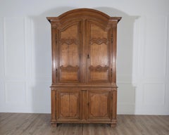 18th Century French Blond Oak Buffet Deux Corps with Molded Panels