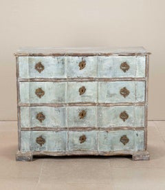 18th Century French Blue Painted Commode