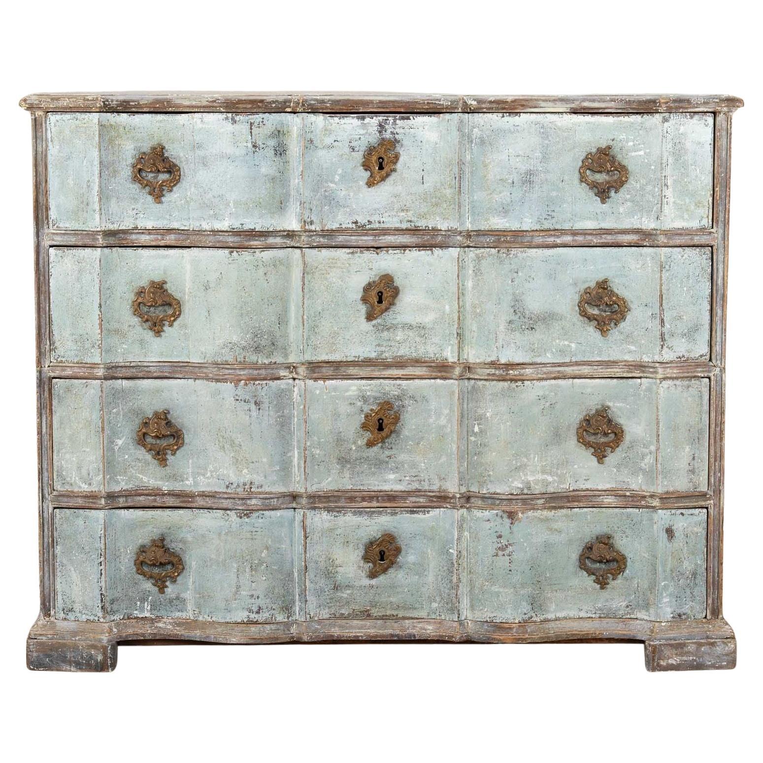 18th Century French Blue Painted Commode