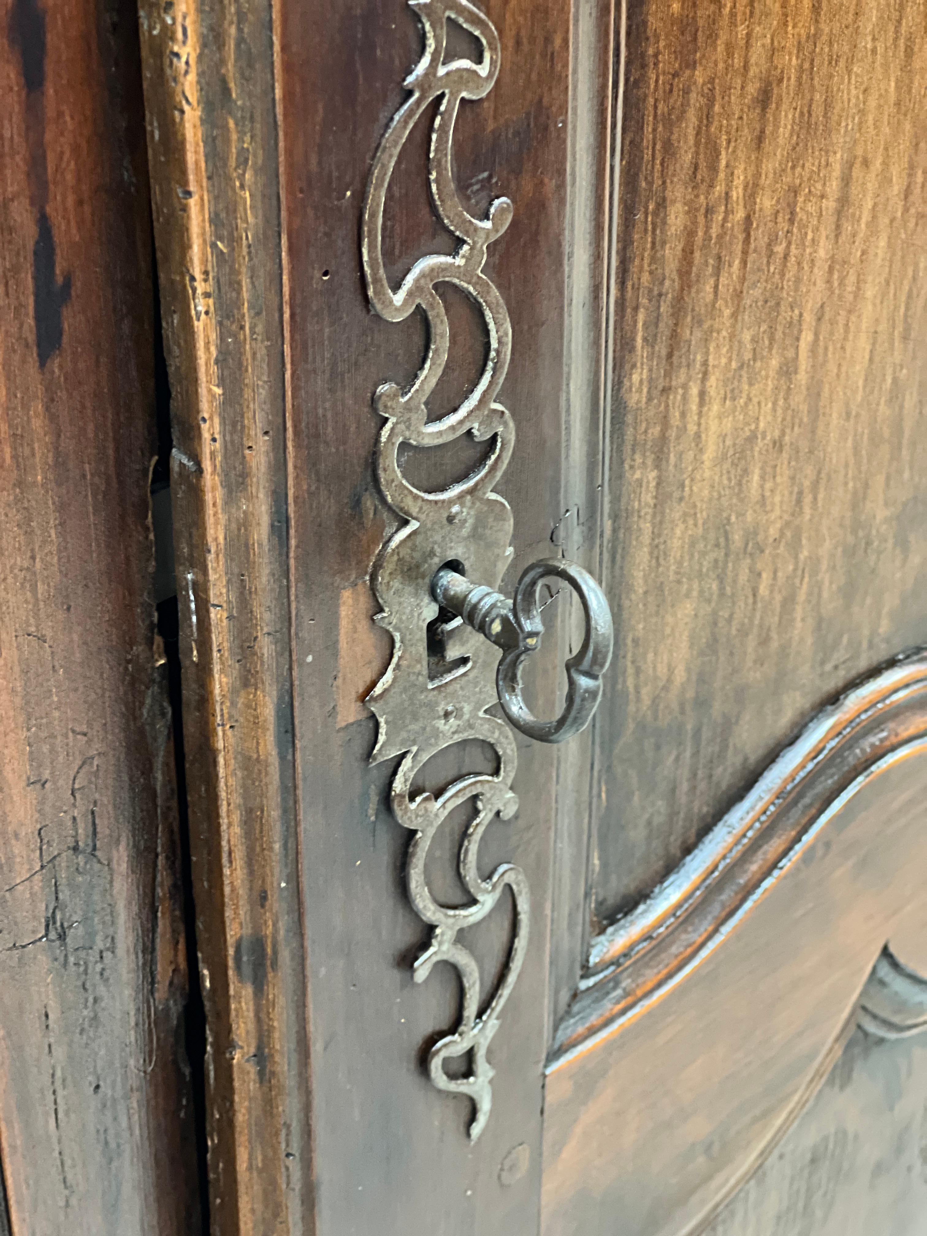 18th Century French Bonnetiere Armoire Cabinet 11