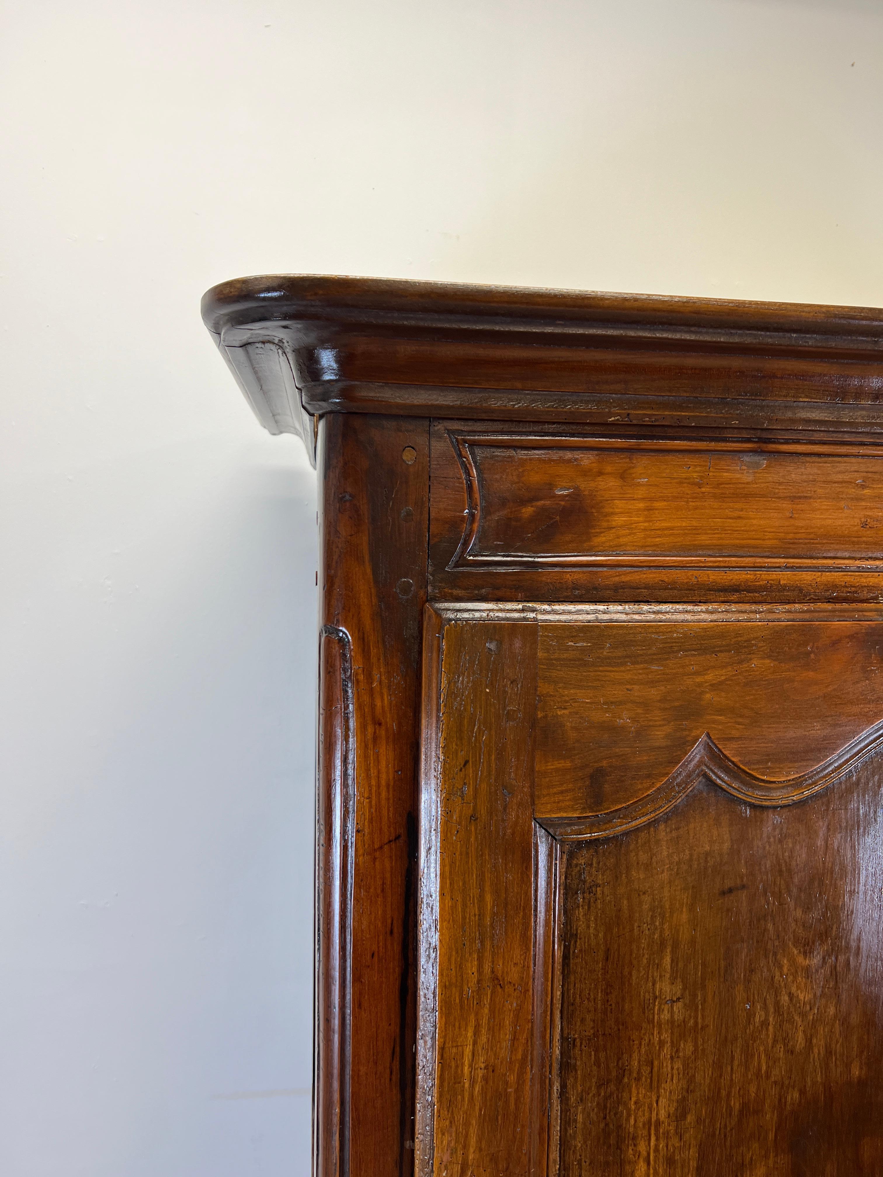 Hand-Carved 18th Century French Bonnetiere Armoire Cabinet