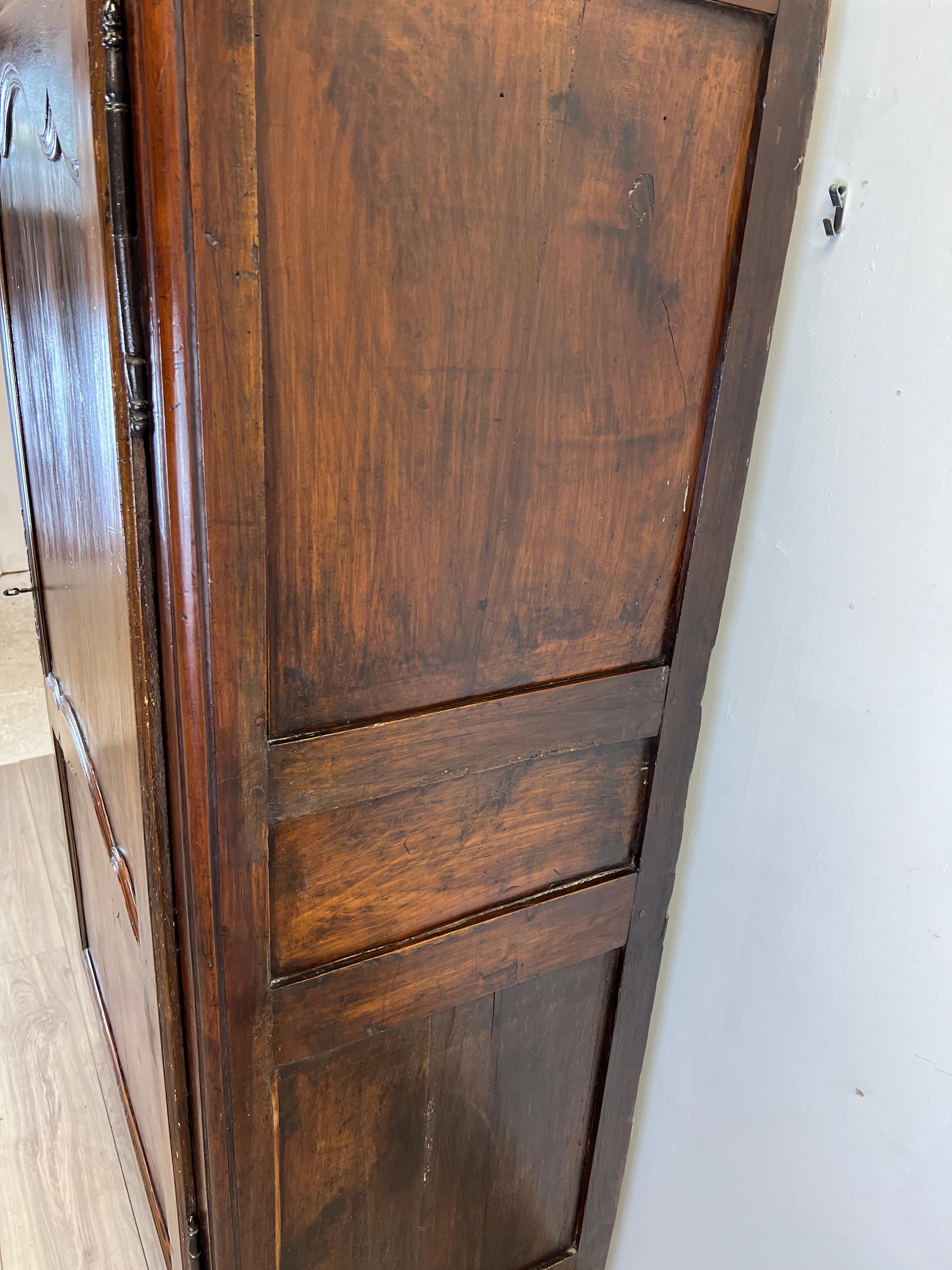 Walnut 18th Century French Bonnetiere Armoire Cabinet