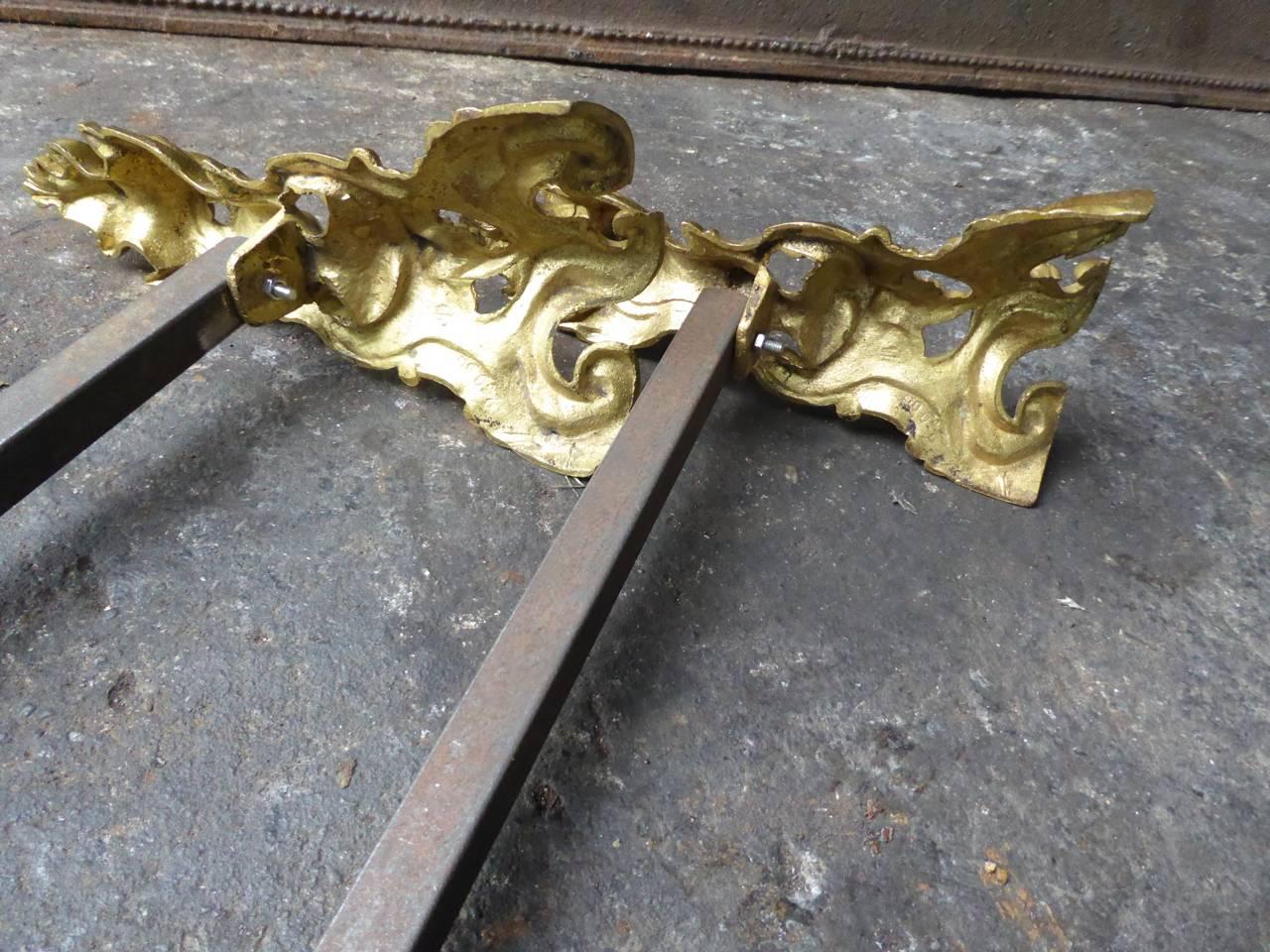 18th Century French Bouhon Frères Ormolu Andirons 3