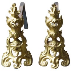 18th Century French Bouhon Frères Ormolu Andirons